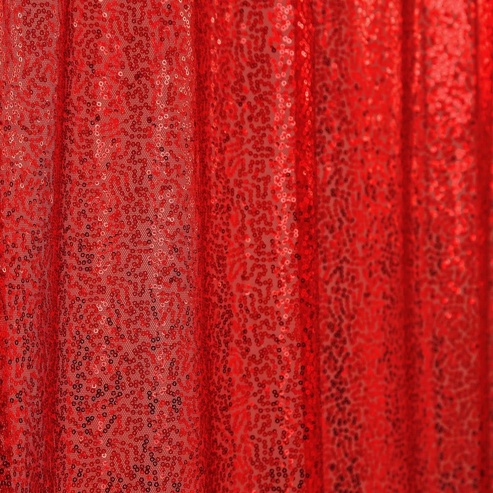 Hot Sale! 8ft by 8ft Red Sequin Event Curtain Drapes for Stunning Backdrops