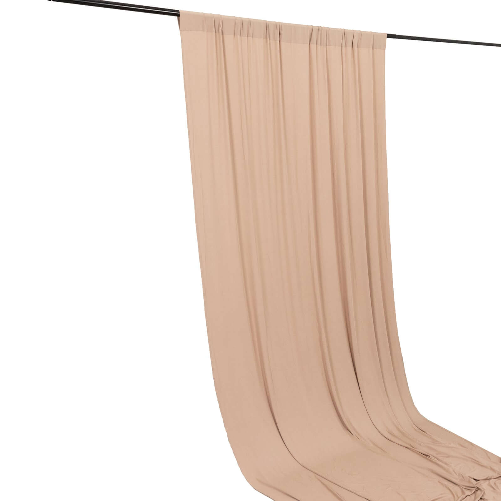 Wrinkle-Free Nude 4-Way Stretch Spandex Event Drapes with Rod Pockets - 5ft x 10ft