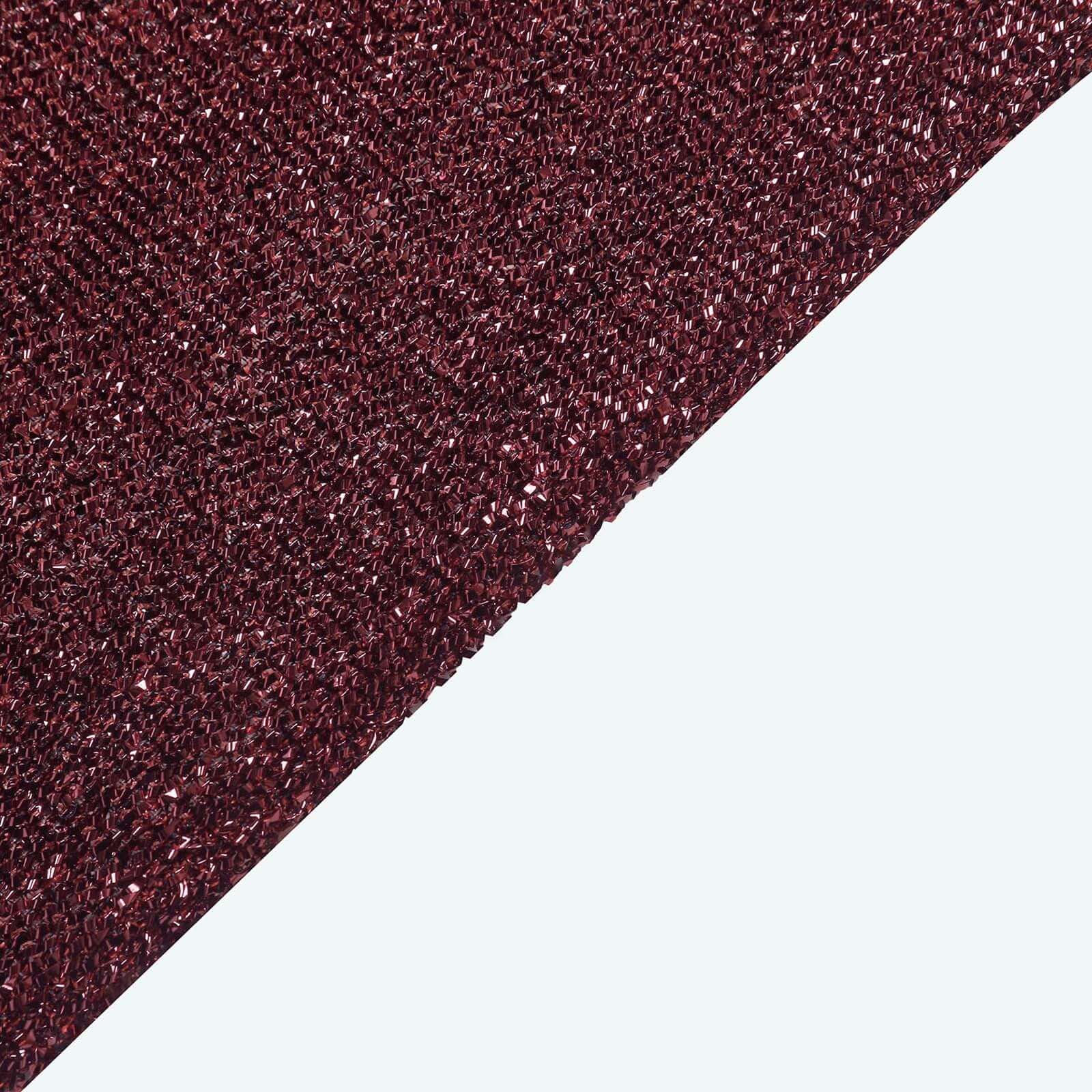 7.5ft Double-Sided Burgundy Metallic Shimmer Tinsel Spandex Round Wedding Arch Backdrop Cover