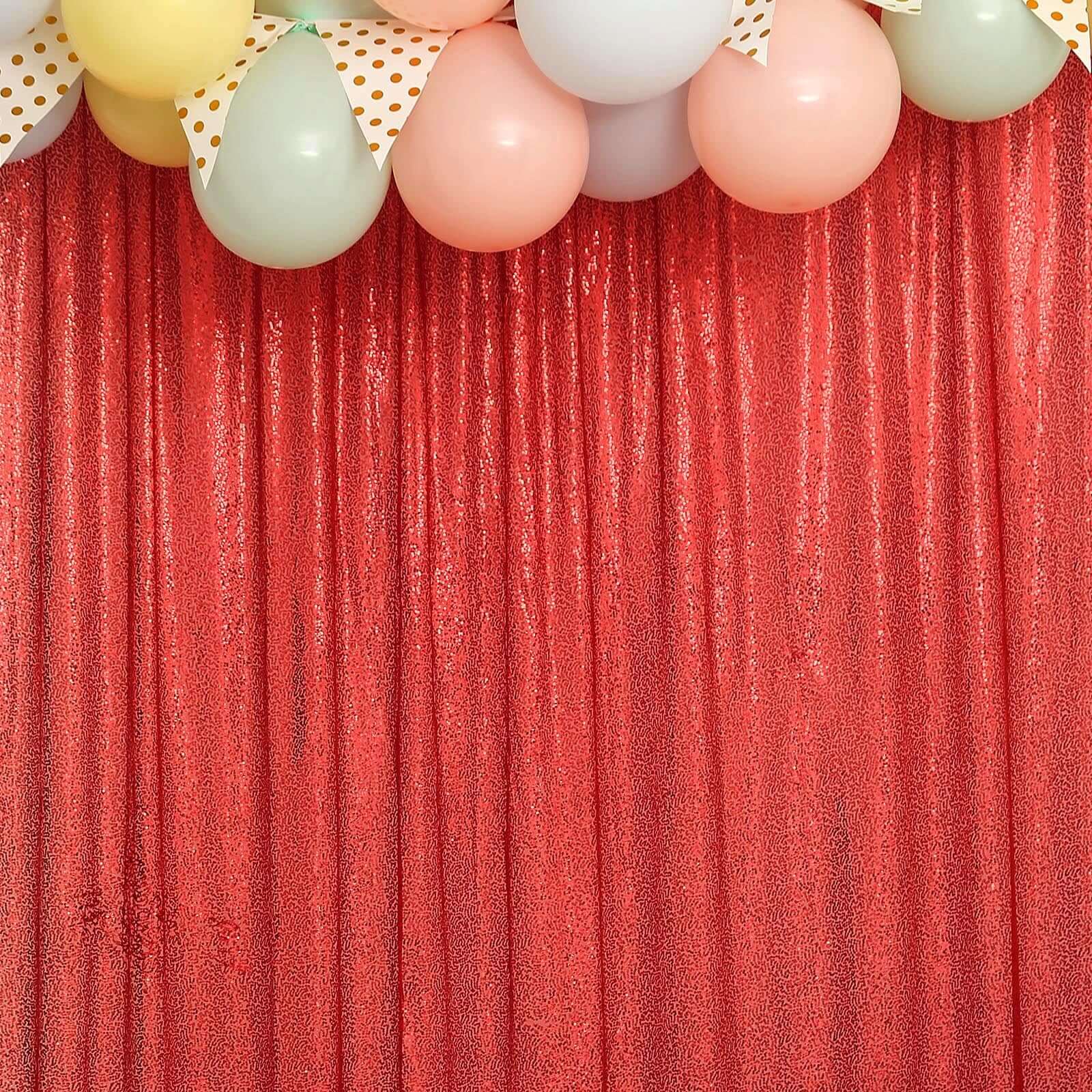 Hot Sale! 8ft by 8ft Red Sequin Event Curtain Drapes for Stunning Backdrops