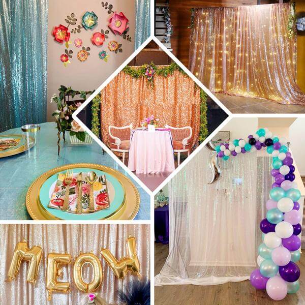 Hunter Emerald Green 8ftx8ft Sequin Event Curtain Drapes - Perfect Backdrop