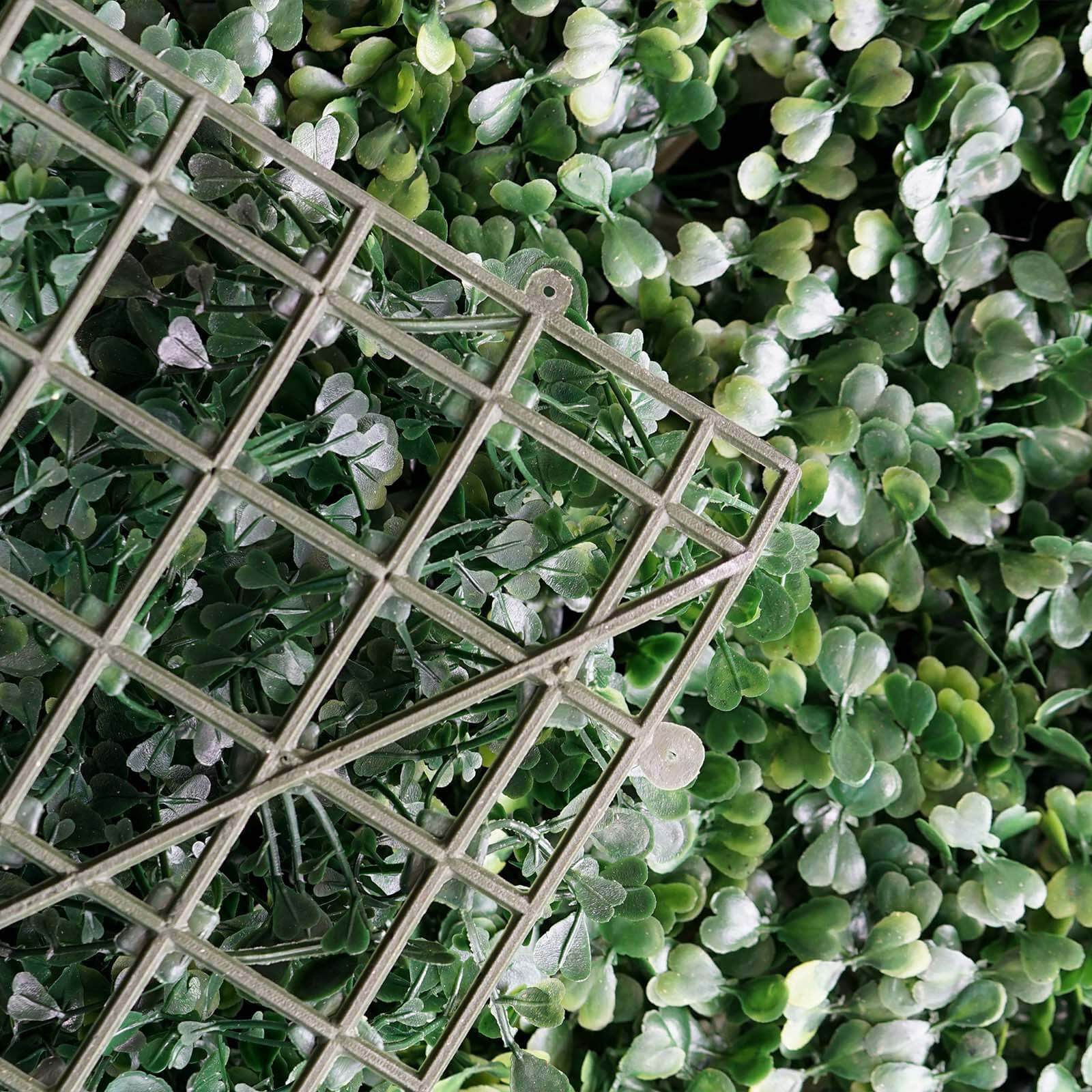 11 Sq ft. Dark Green Artificial Boxwood Hedge Garden Wall Backdrop Mat - Set of 4 Panels