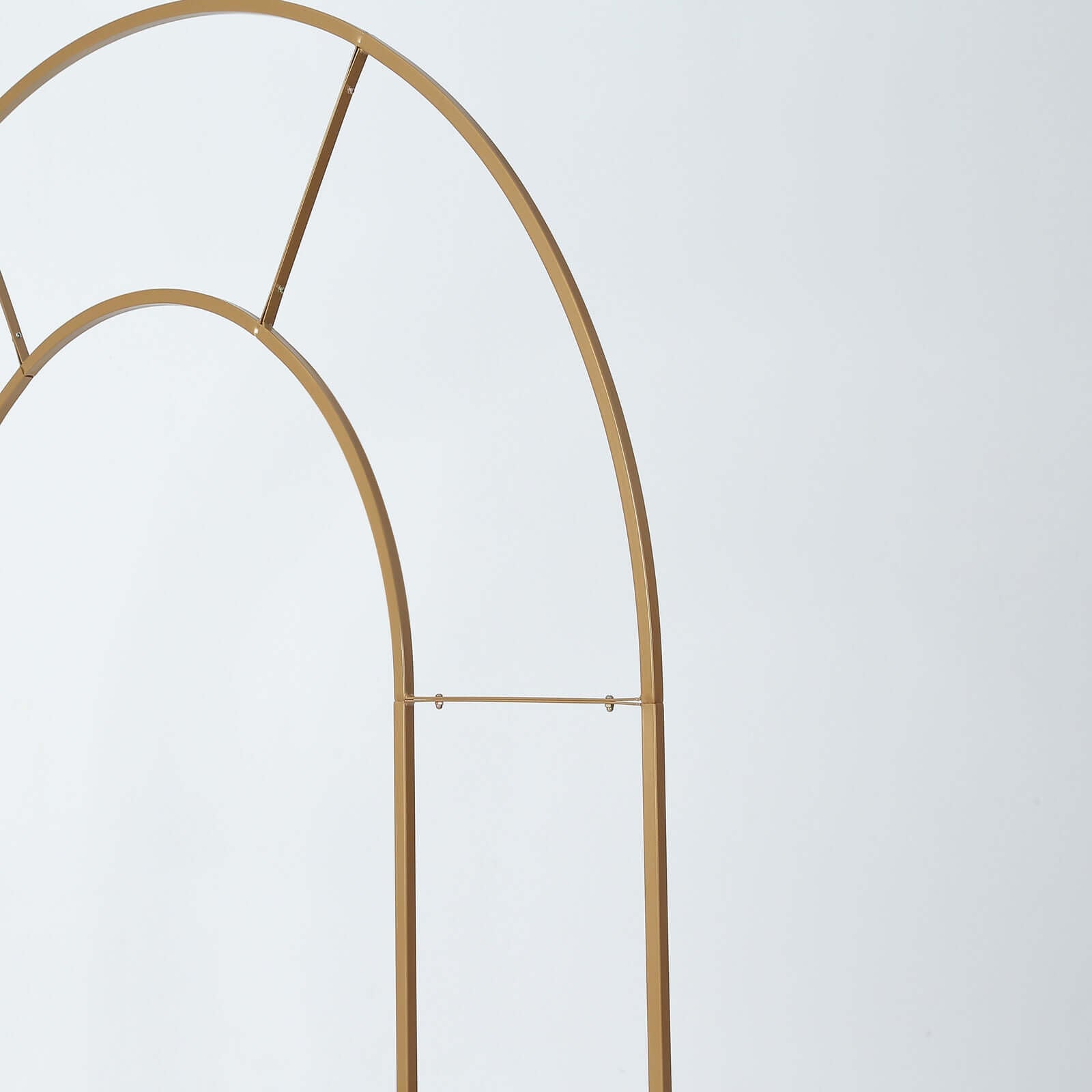 Hot Sale! 8ft Gold Metal Double Arch Wedding Arbor, Ideal for Ceremonies and Backdrops