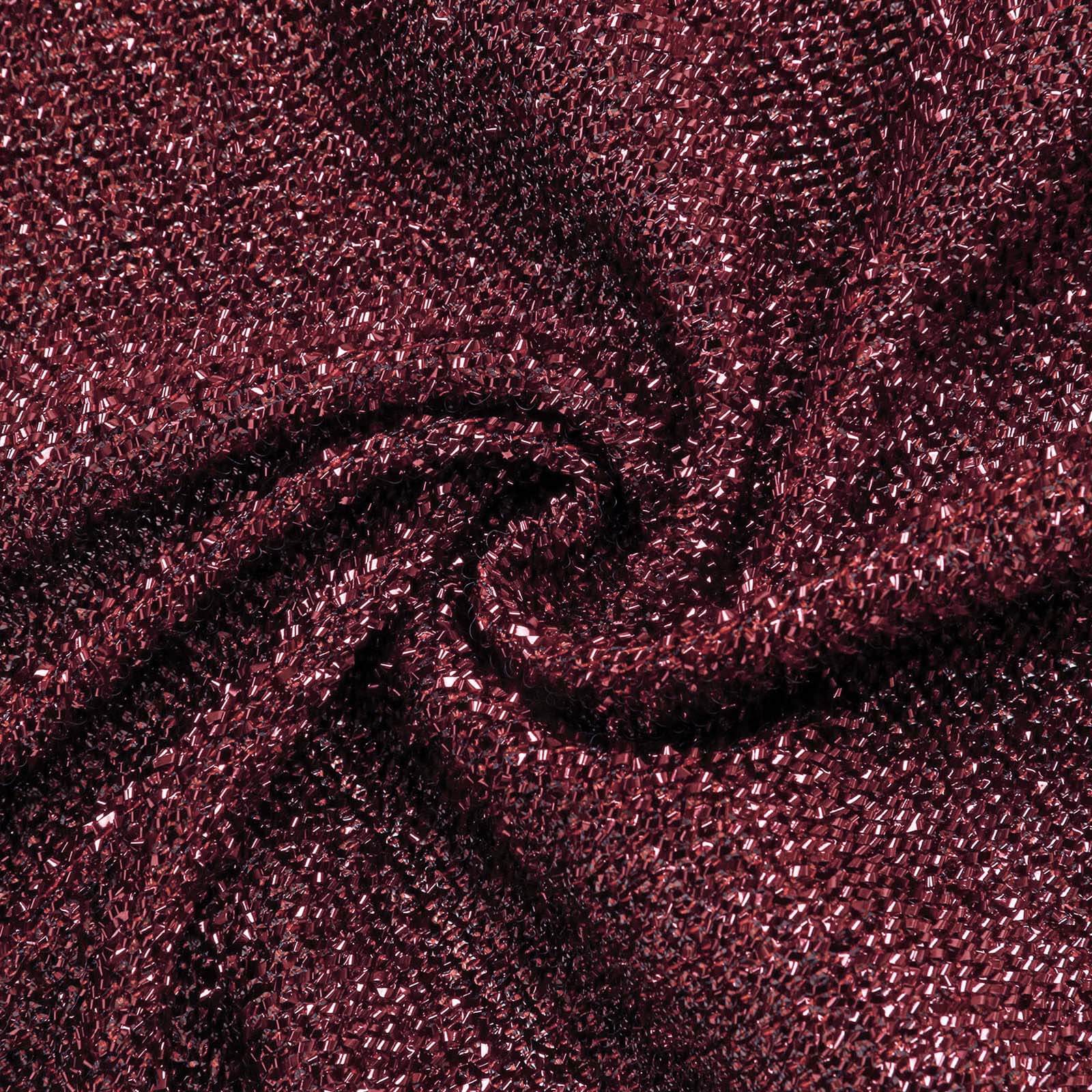 7.5ft Double-Sided Burgundy Metallic Shimmer Tinsel Spandex Round Wedding Arch Backdrop Cover