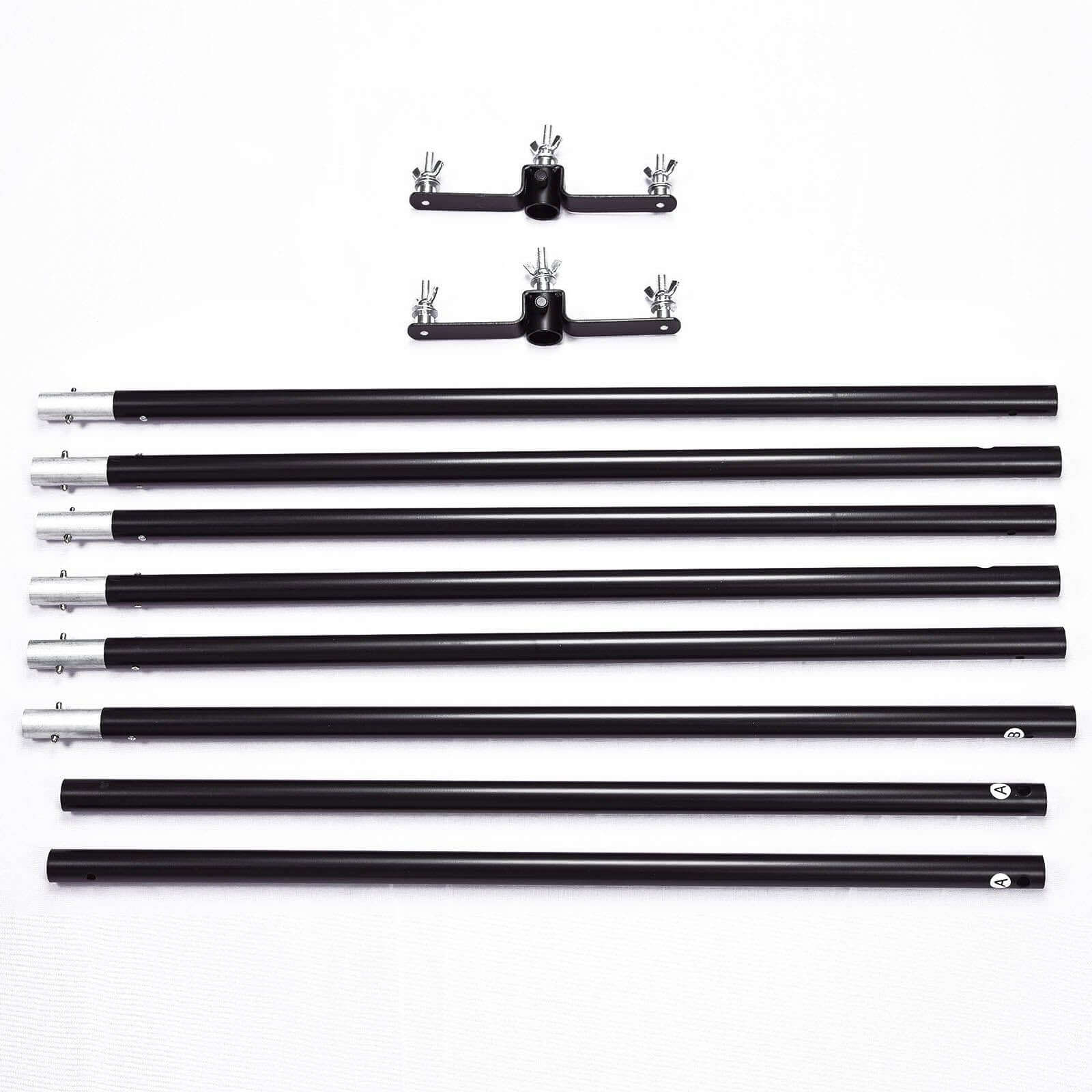 10ft DIY Adjustable Triple Crossbar Kit with Mounting Brackets for Backdrop Stands - Ideal for Studio Use