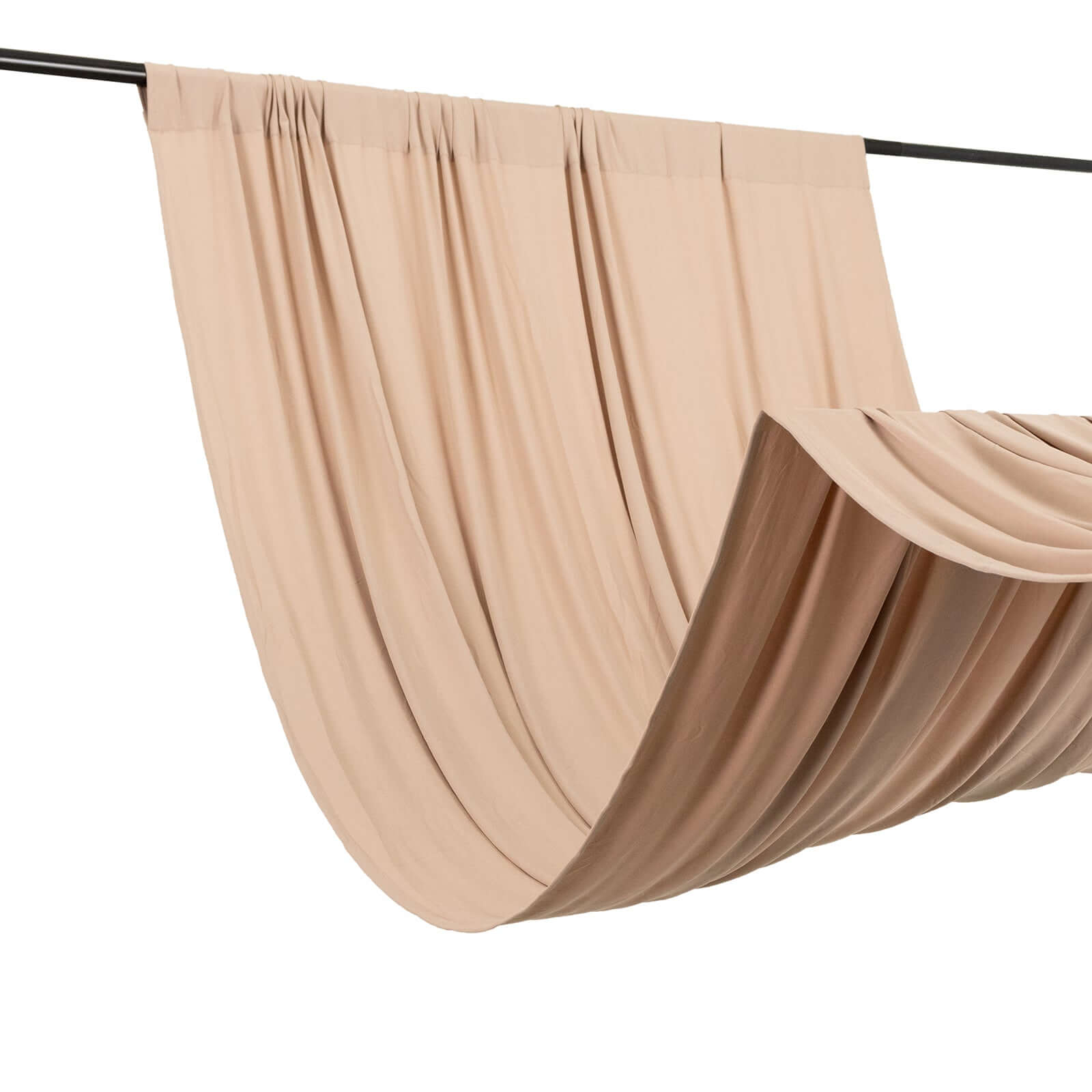 Wrinkle-Free Nude 4-Way Stretch Spandex Event Drapes with Rod Pockets - 5ft x 10ft