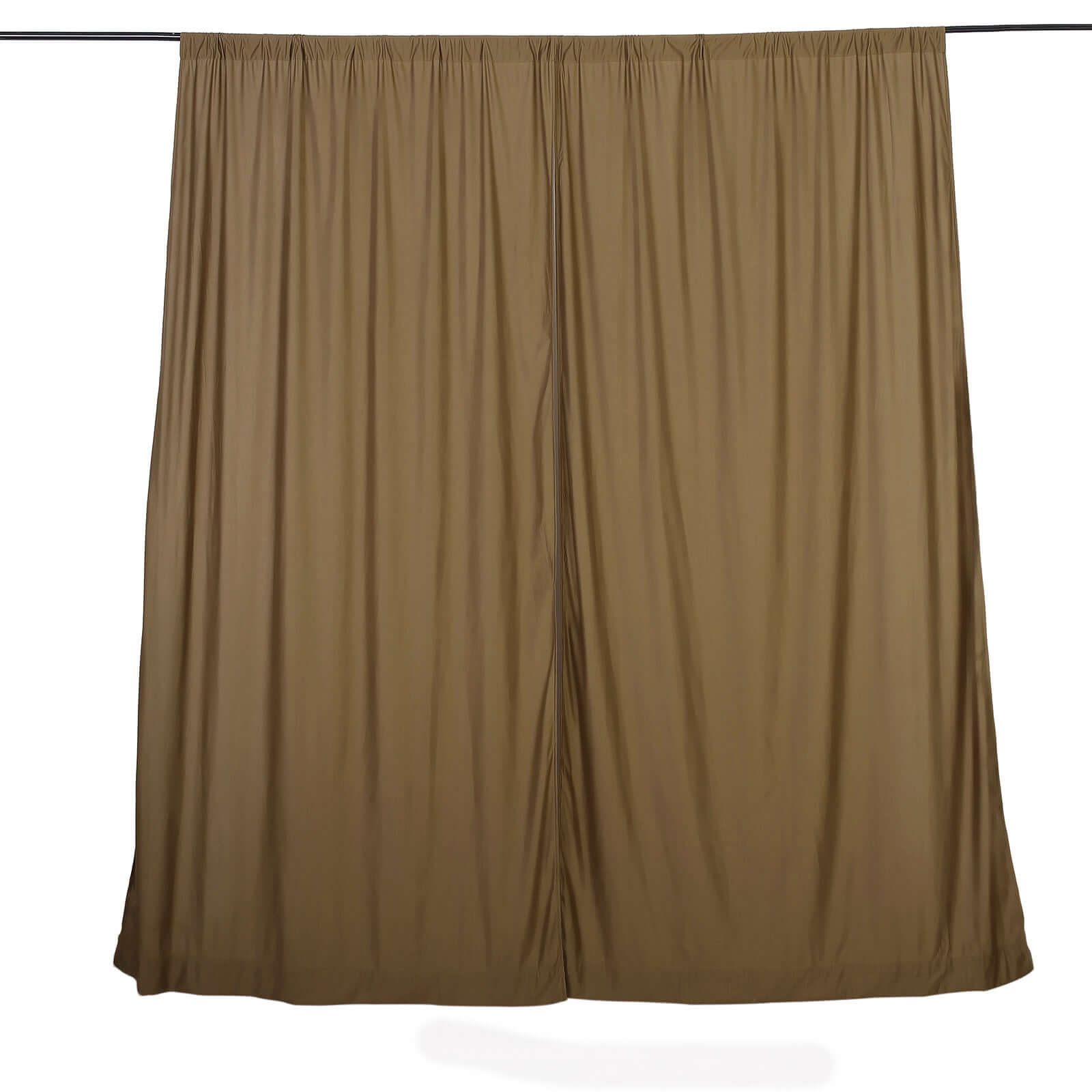 Hot Sale! 2-Pack Taupe Scuba Polyester Event Curtains - 10ftx10ft, Wrinkle-Free Flame-Resistant Backdrops