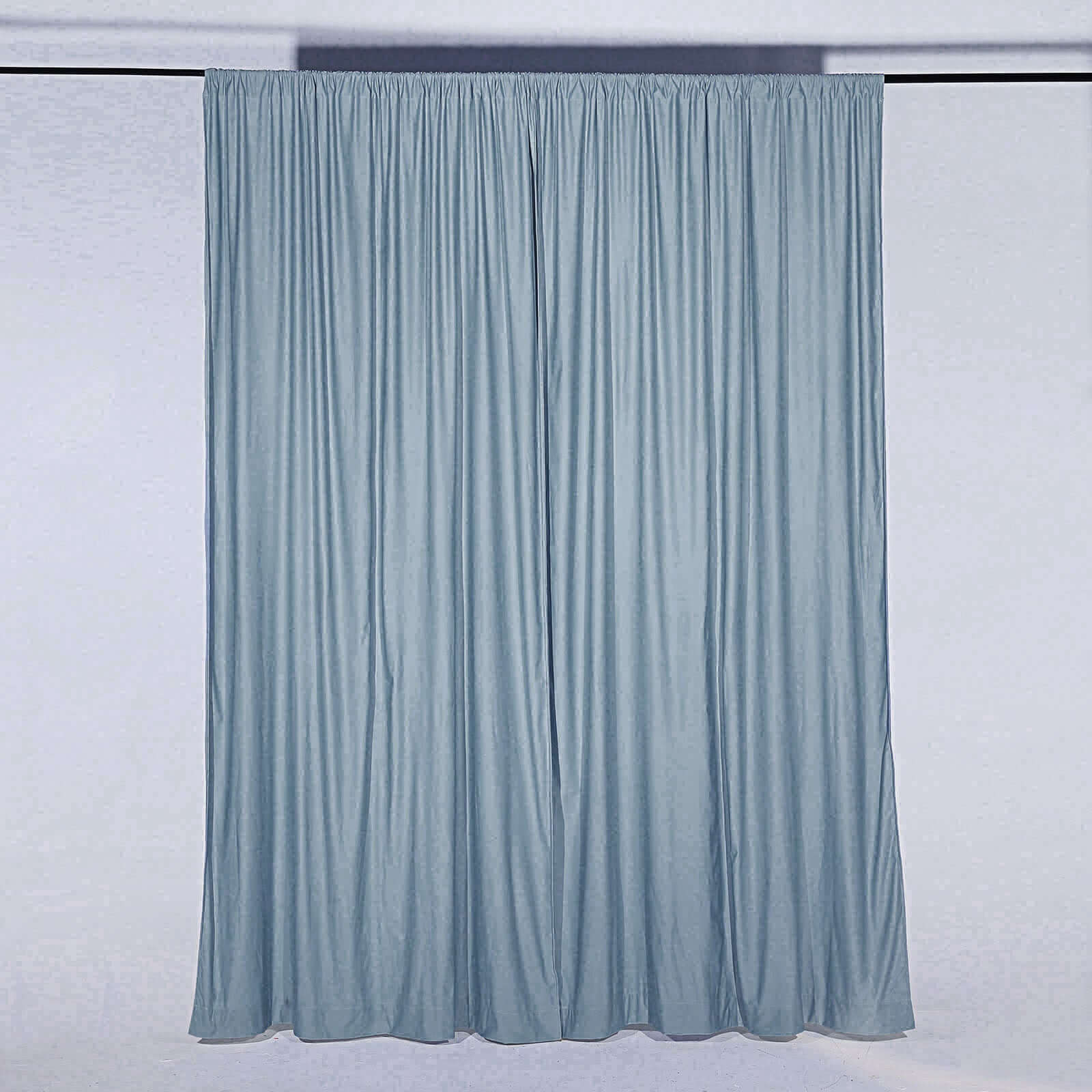 Hot Sale! 2 Pack 10ftx10ft Dusty Blue Scuba Polyester Wrinkle-Free Flame-Resistant Event Curtain Drapes with Rod Pockets