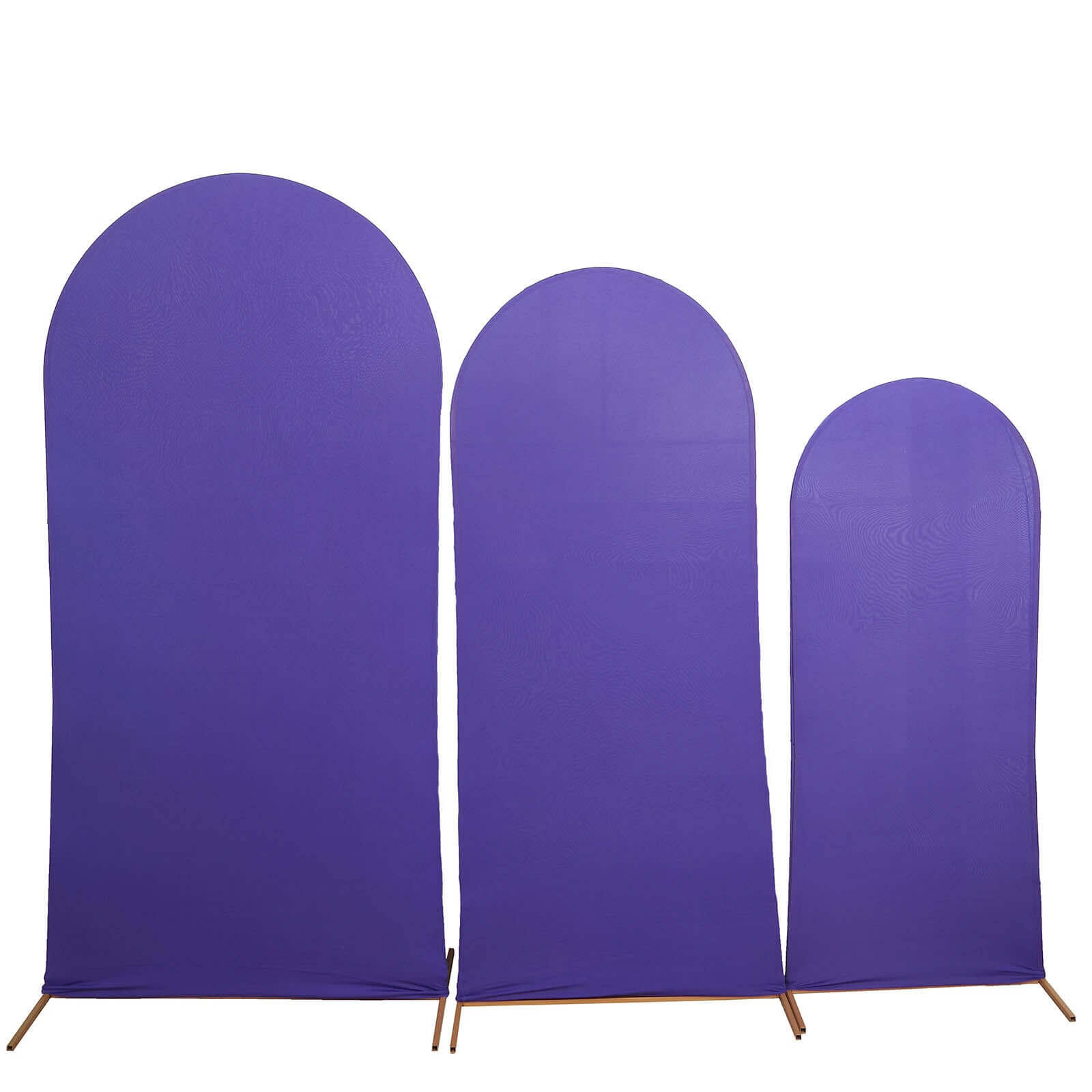 Hot! 3-Piece Matte Purple Spandex Fitted Covers for Round Top Chiara Wedding Arch (5ft, 6ft, 7ft)