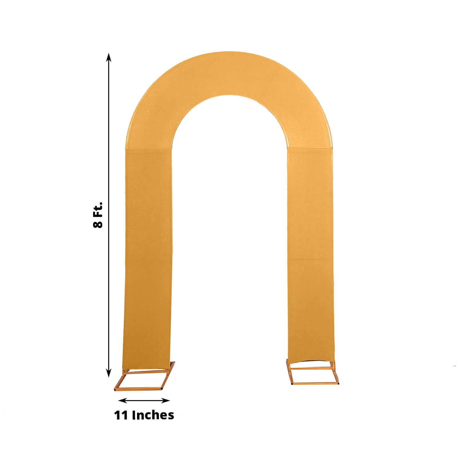 8ft Double-Sided Gold U-Shaped Spandex Fitted Slipcover for Wedding Arch