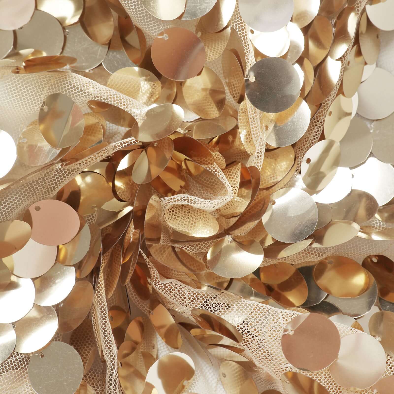Get This 5ft Double-Sided Champagne Sparkly Sequin Cover for Your Round Top Wedding Arch