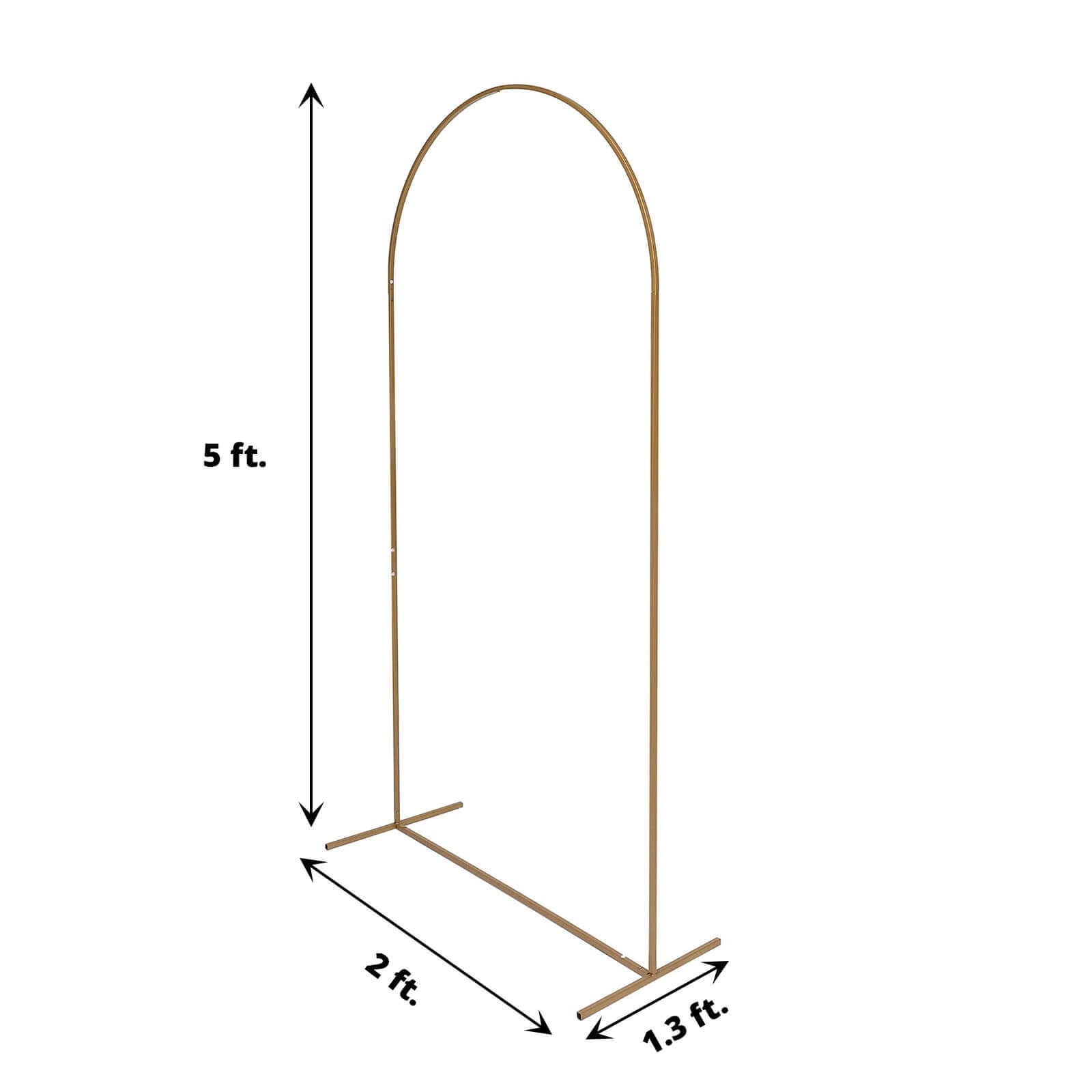 5ft Gold Metal Wedding Arch - Chiara Floral Display Frame with Round Top (Great Deal!)