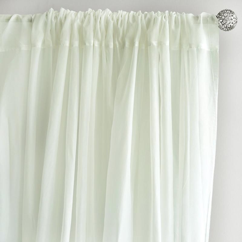 2-Pack Ivory Durable Flame-Resistant Chiffon Event Curtain Drapes, 10ftx10ft with Rod Pockets