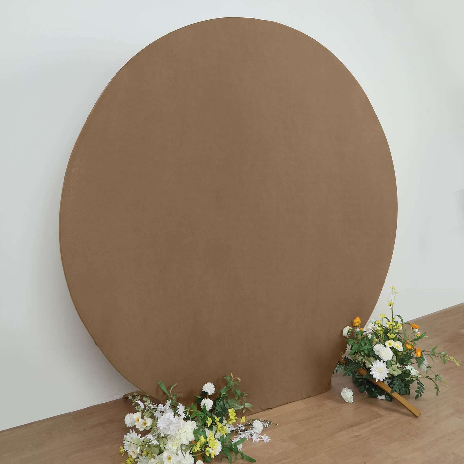 7.5ft Taupe Double-Sided Spandex Fit Cover for Party Backdrop Stand