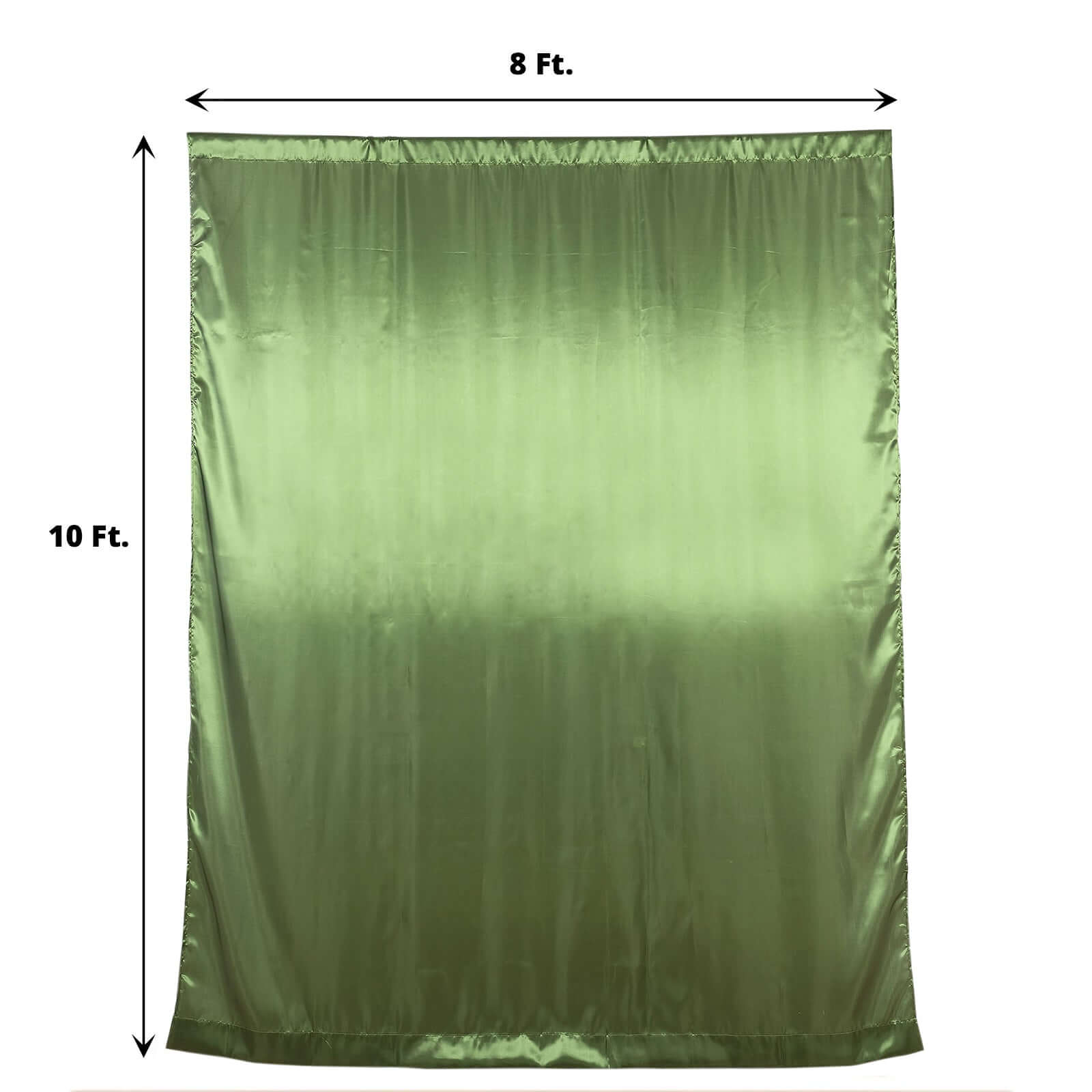 8ft x 10ft Olive Green Satin Event Backdrop Drapes for Various Occasions