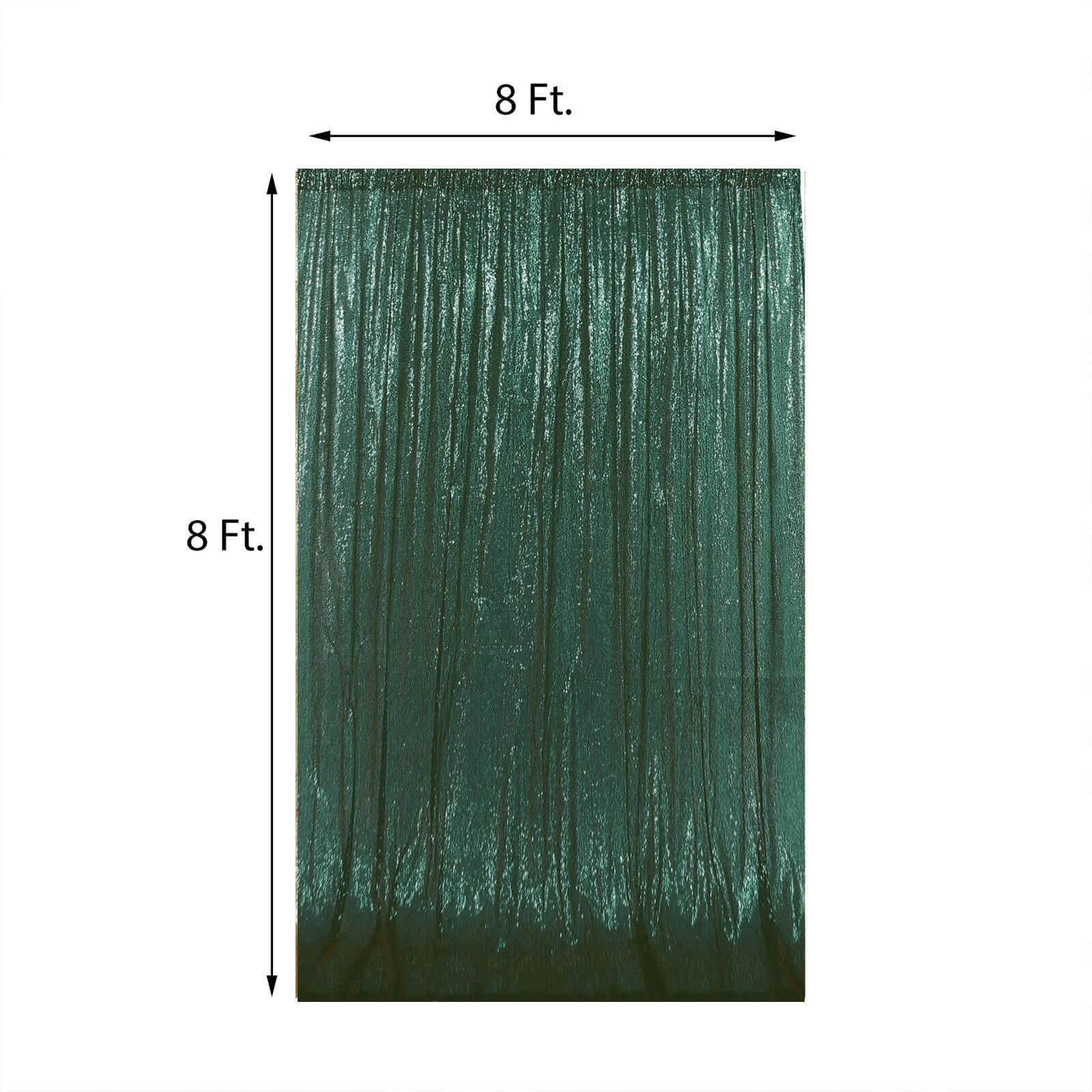 Hunter Emerald Green 8ftx8ft Sequin Event Curtain Drapes - Perfect Backdrop