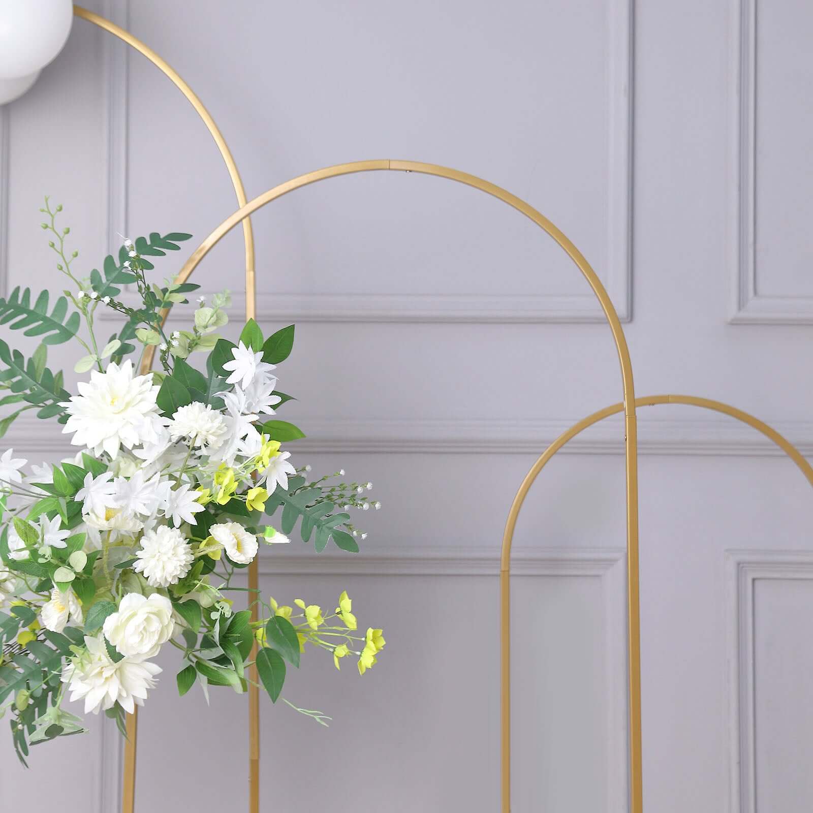5ft Gold Metal Wedding Arch - Chiara Floral Display Frame with Round Top (Great Deal!)