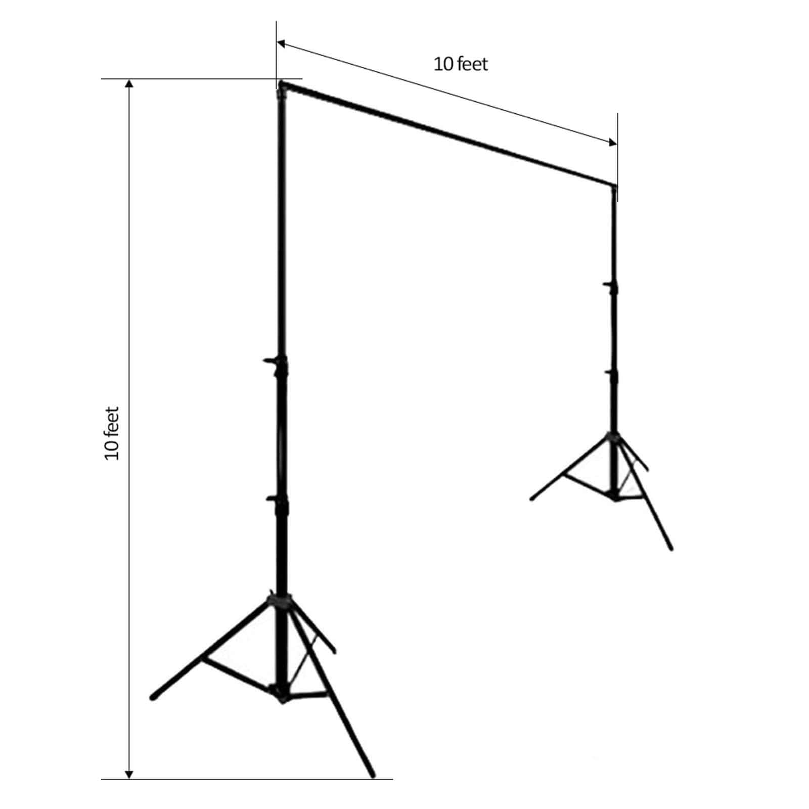 10ft Heavy-Duty Adjustable Metal DIY Portable Photo Backdrop Stand Set