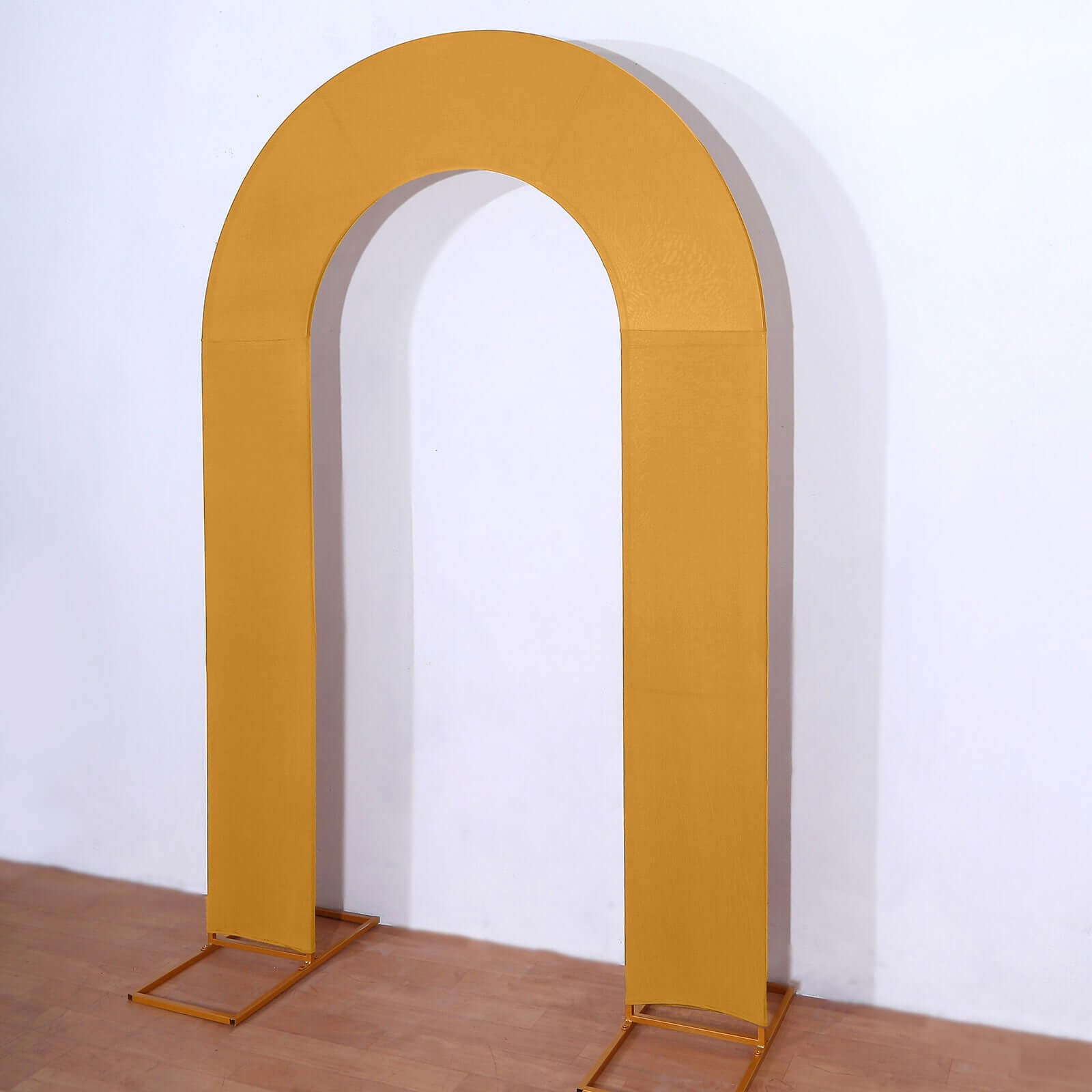 8ft Double-Sided Gold U-Shaped Spandex Fitted Slipcover for Wedding Arch