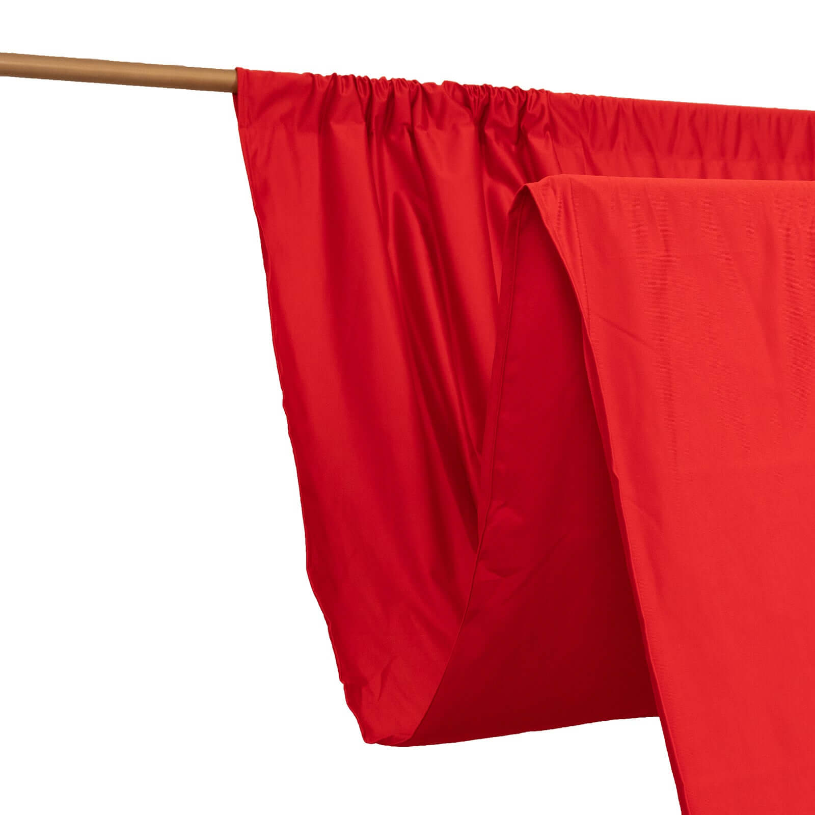 Hot Sale! Red Scuba Polyester Wrinkle-Free Event Curtain Drapes, Durable Flame Resistant Backdrop - 5ftx14ft