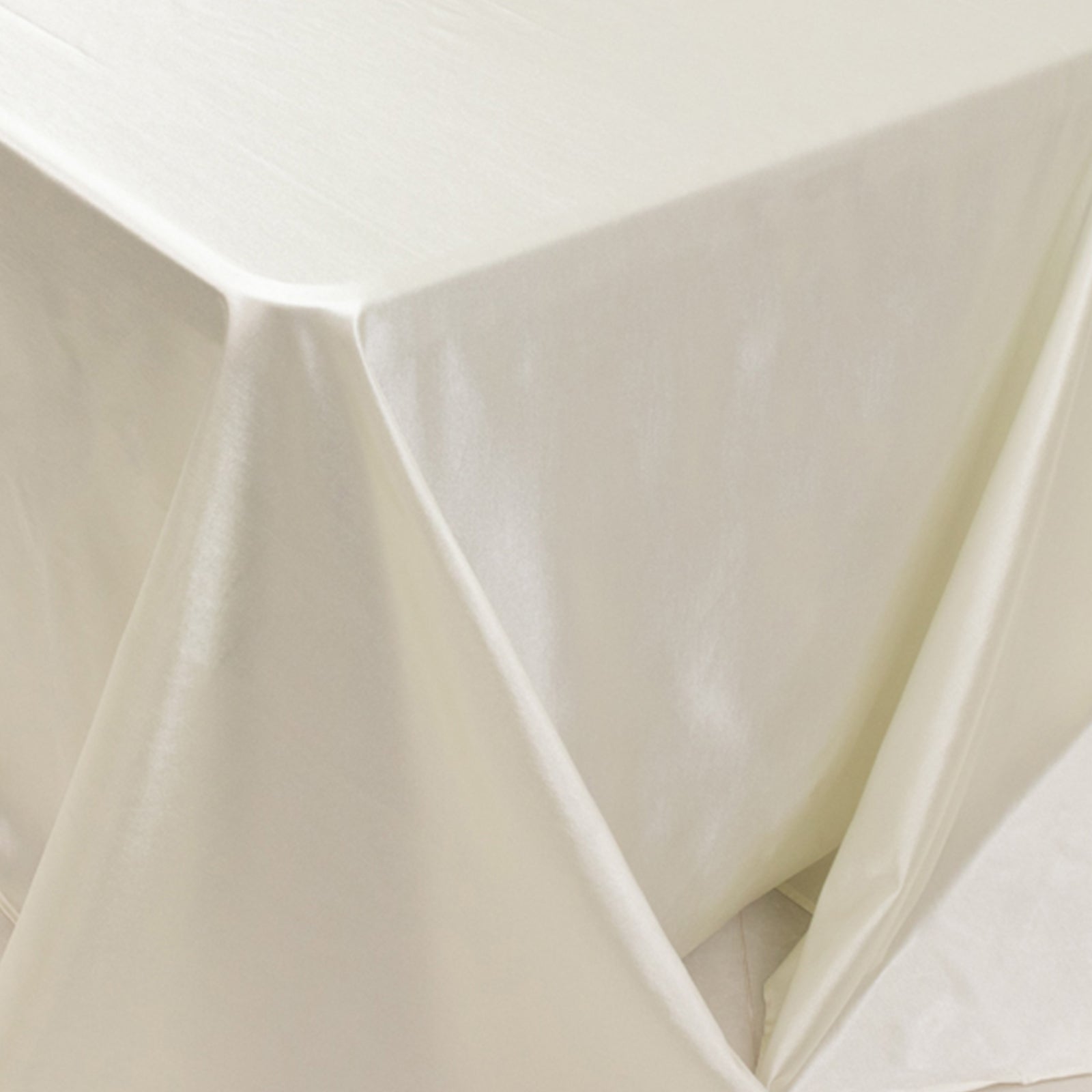 Premium Wrinkle-Free & Stain-Resistant Shimmering Pearl White Scuba Tablecloth 90x156