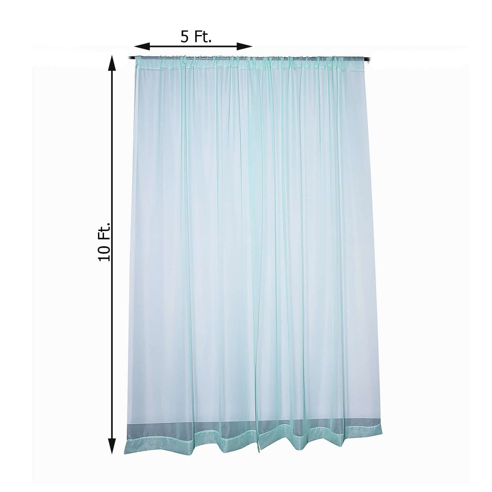 2-Pack Dusty Sage Green Flame-Resistant Chiffon Event Curtains, 10ftx10ft - Great for Events!