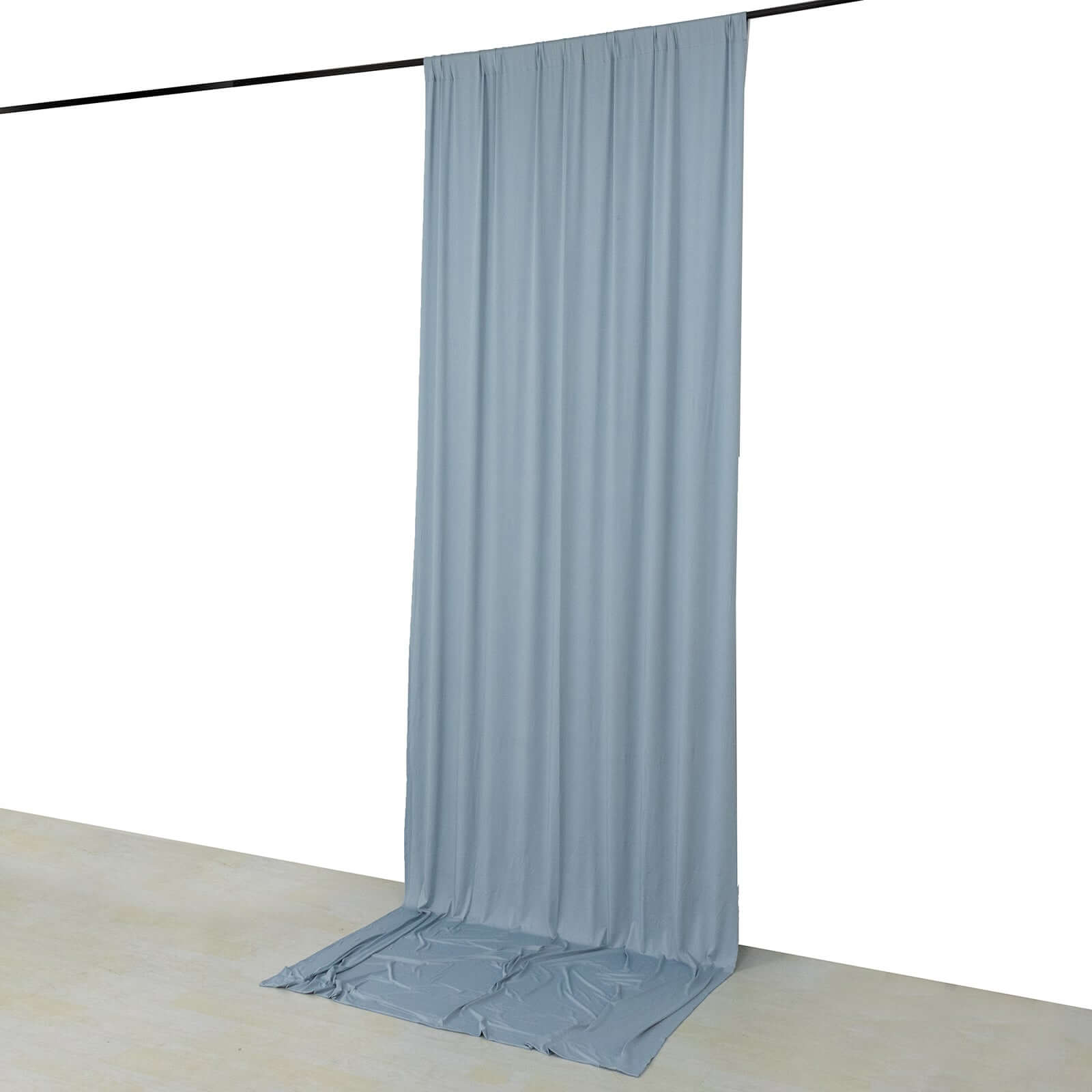Hot! Dusty Blue 4-Way Stretch Spandex Wrinkle-Free Event Curtain - 5ftx12ft