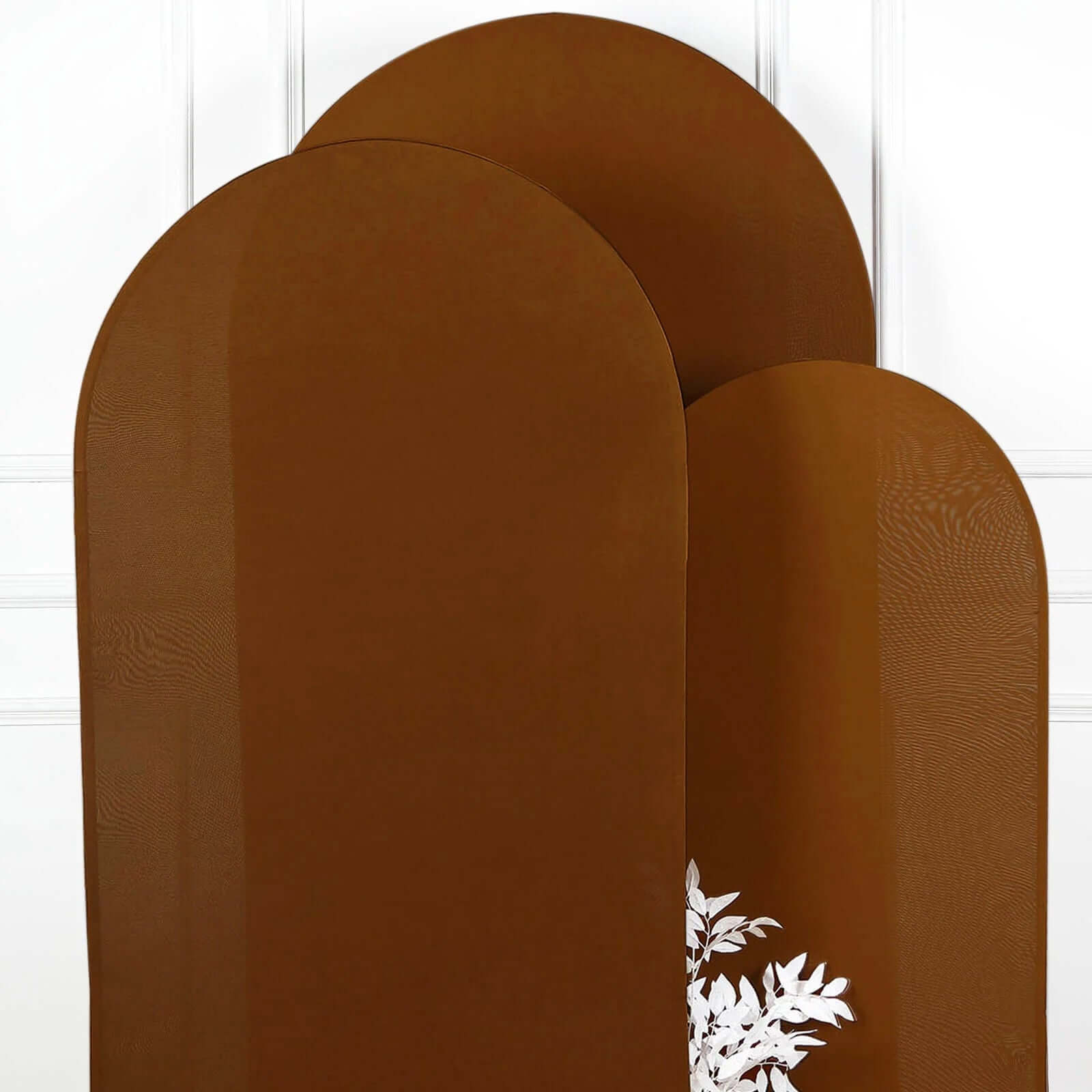6ft Cinnamon Brown Spandex Fitted Cover for Round Top Wedding Arch - Ideal Decor