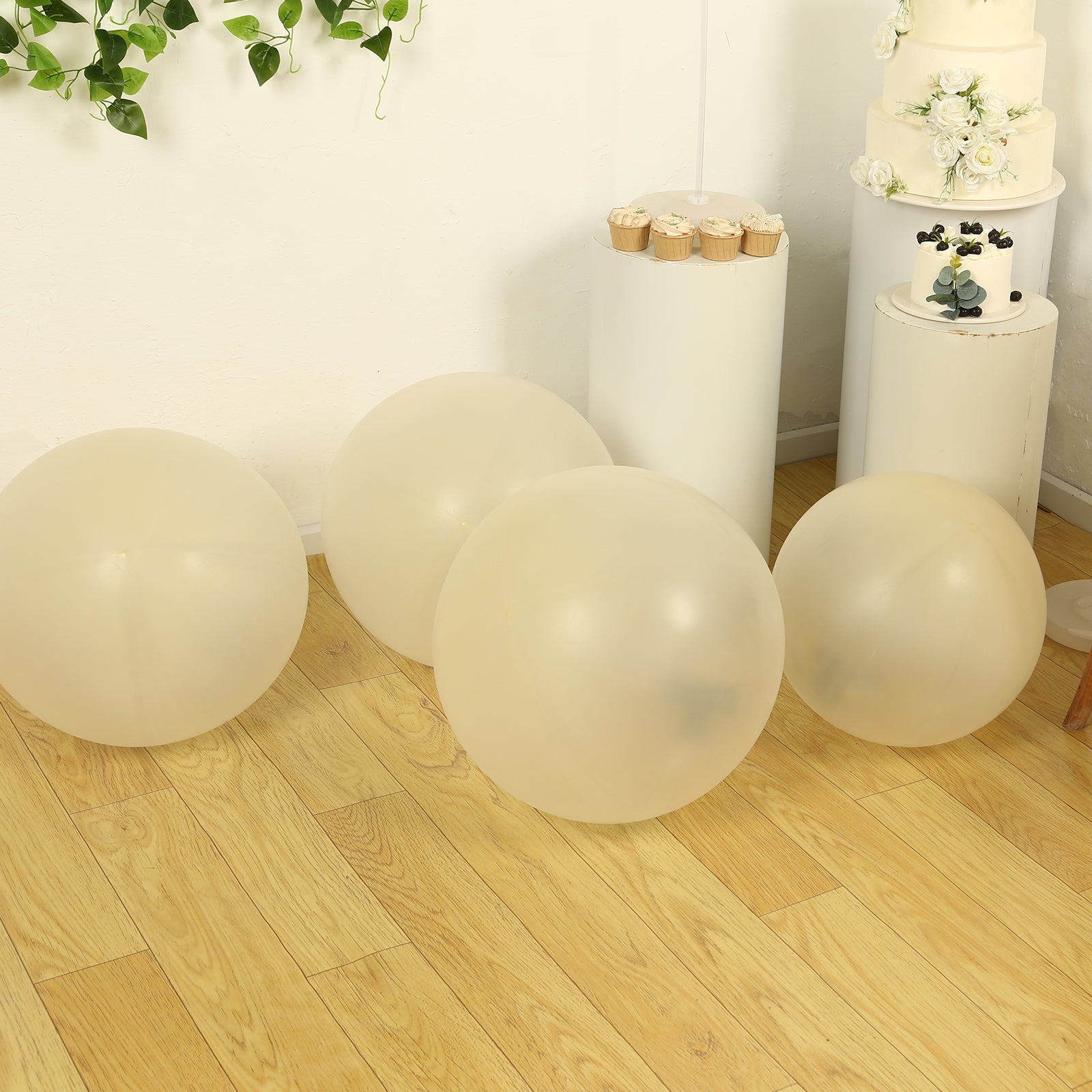 5-Pack 36-Inch Large Clear Biodegradable Latex Helium Party Balloons, Extra Strong