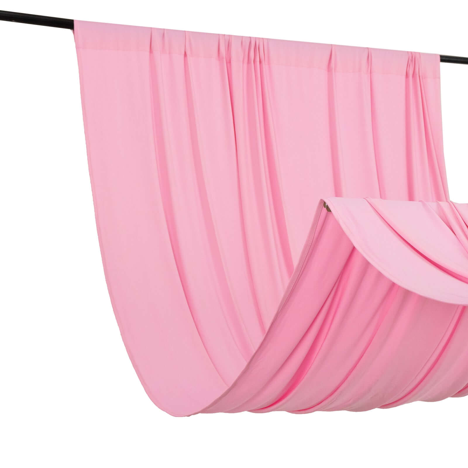 Pink Wrinkle-Free 4-Way Stretch Spandex Event Backdrop Drapes with Rod Pockets - 5ft x 10ft