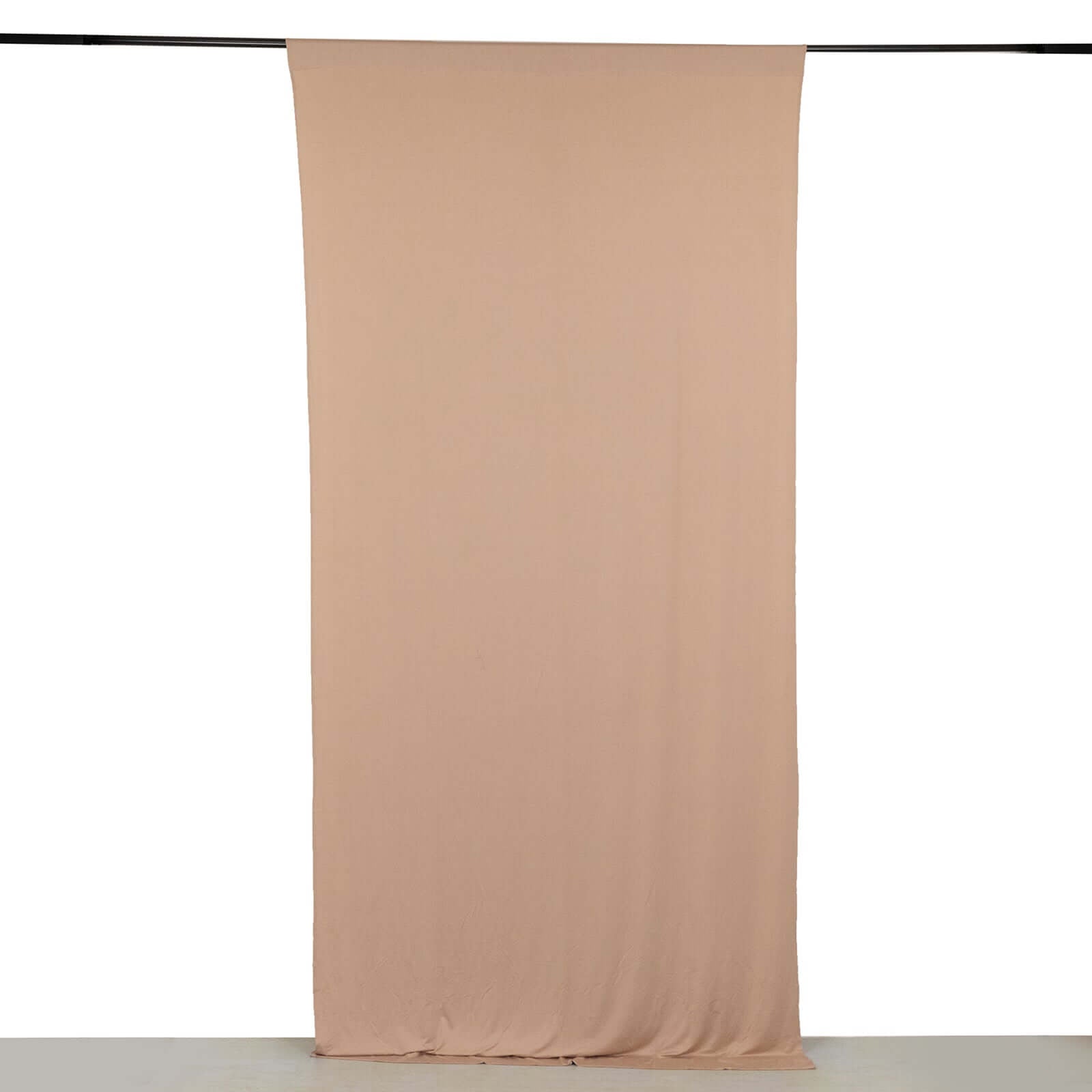 Wrinkle-Free Nude 4-Way Stretch Spandex Event Drapes with Rod Pockets - 5ft x 10ft