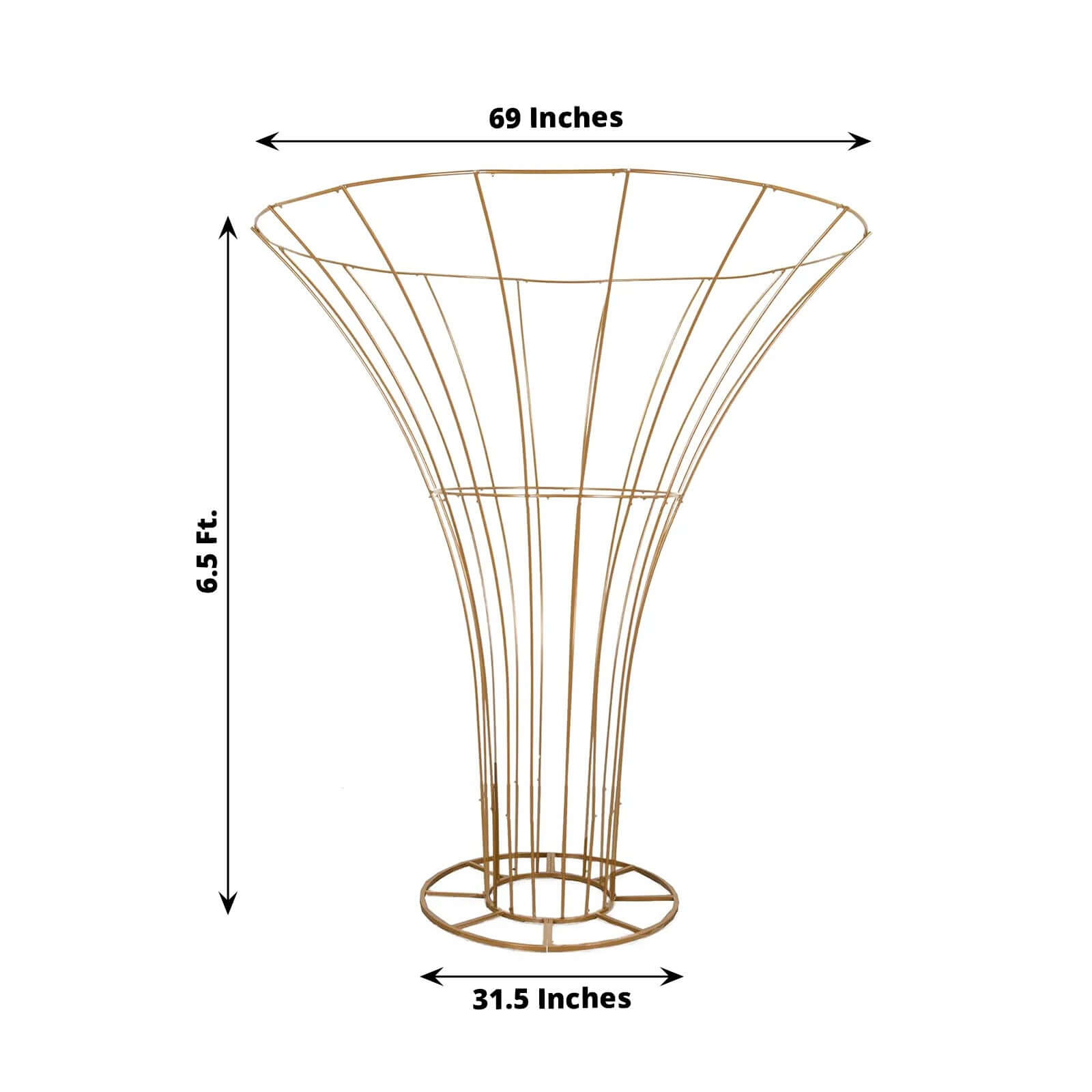 6.5ft Gold Blossom - Style Metal Floor Standing Wedding Floral Display Pedestal