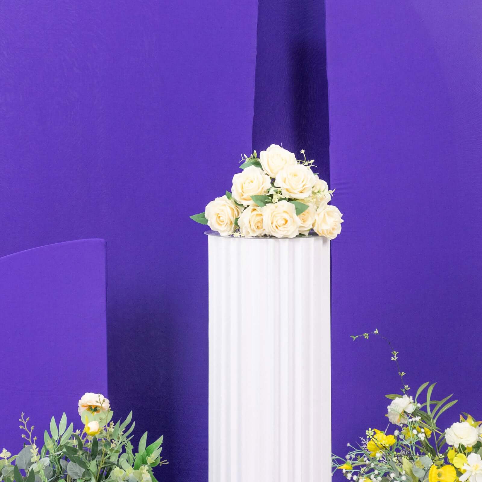 Custom-Fitted Set of 4 Matte Purple Spandex Half Moon Wedding Arch Backdrop Covers