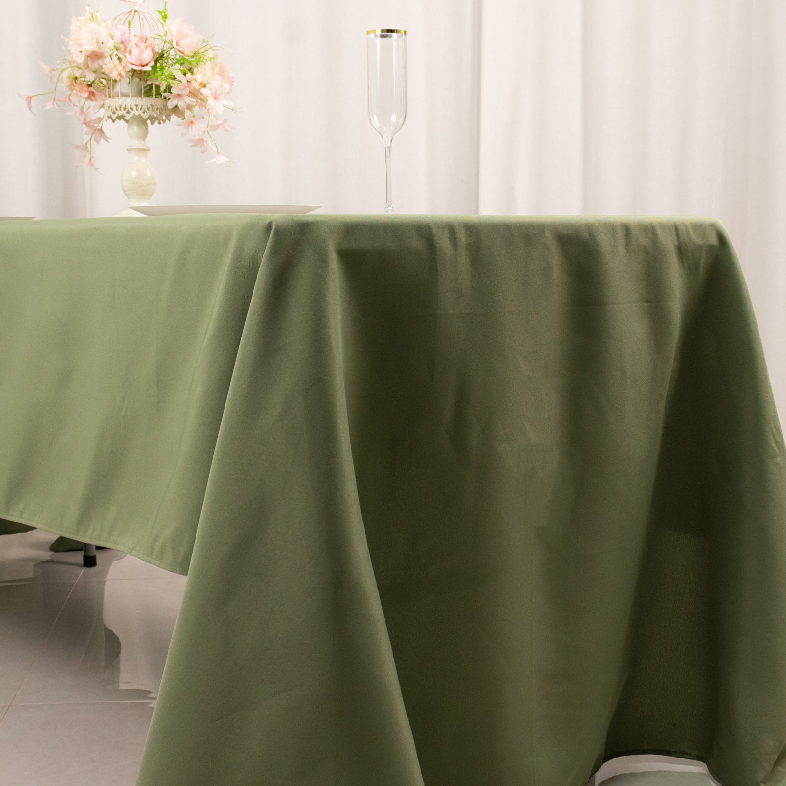 Exclusive 60x126 Dusty Sage Green Polyester Rectangle Tablecloth - Stain-Resistant 220GSM