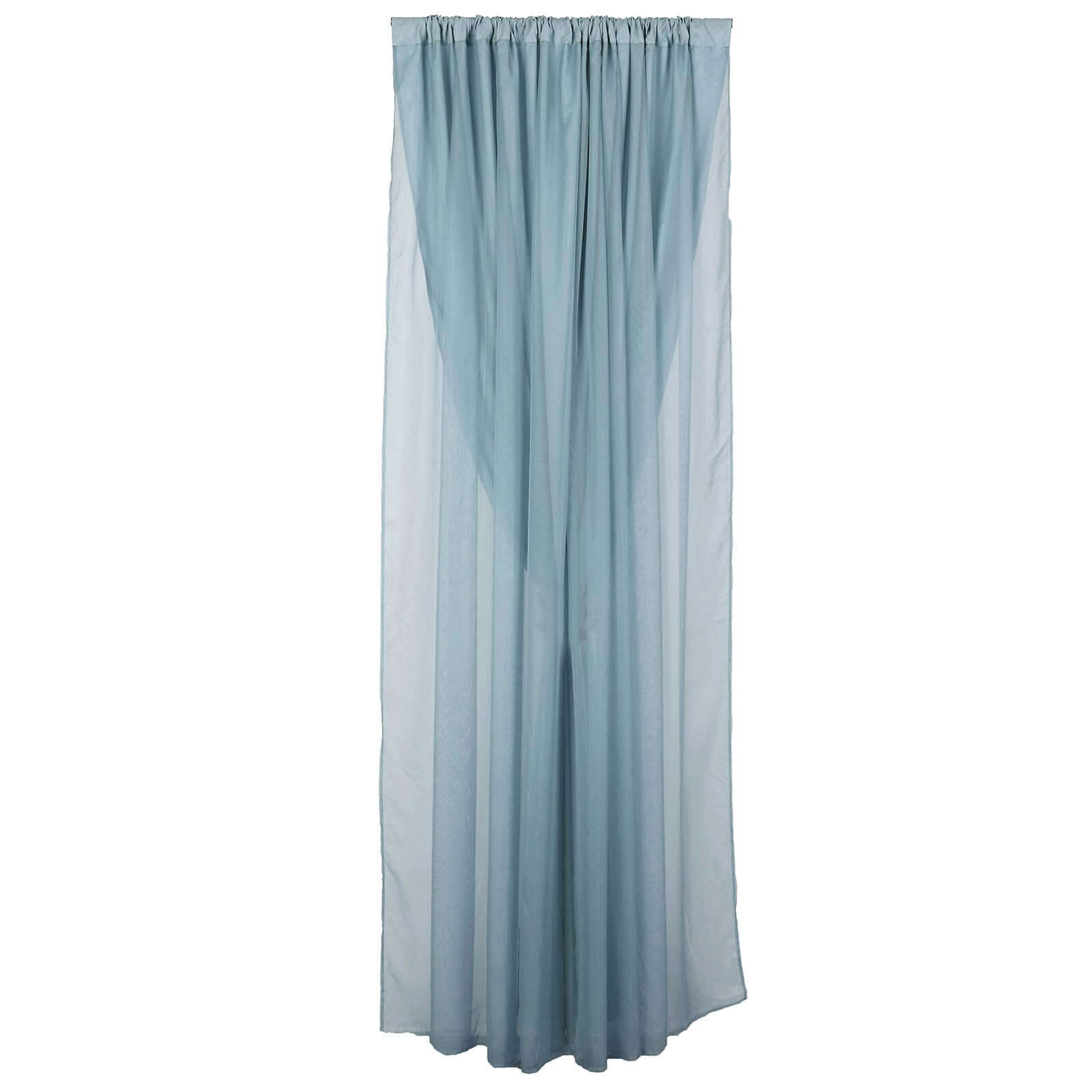 10ftx10ft Dusty Blue Dual - Layer Chiffon Polyester Event Curtain Drapes with Rod Pockets