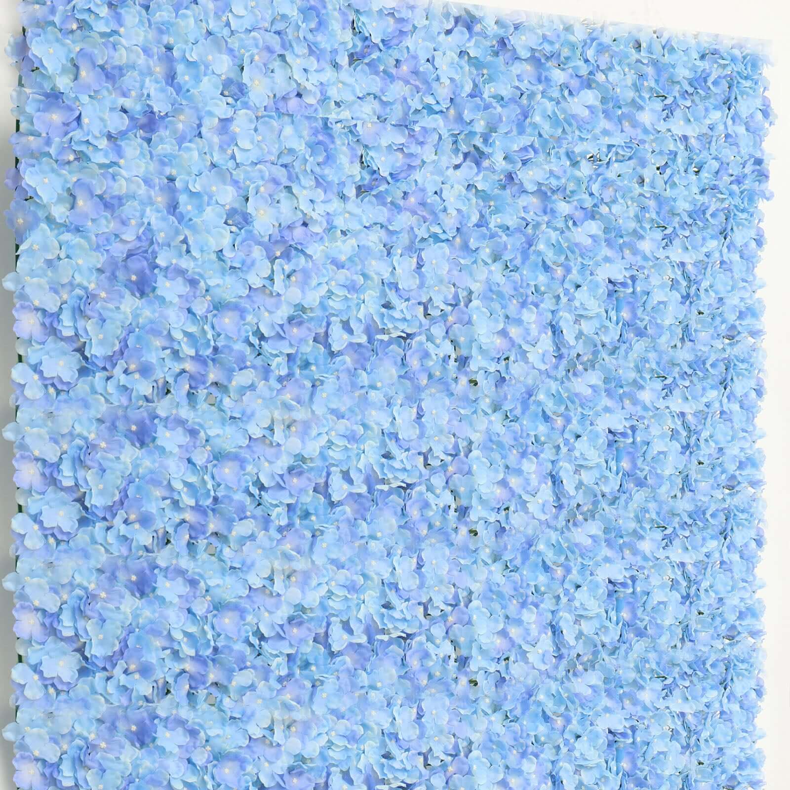 Amazing 11 Sq ft. UV-Protected Light Blue Hydrangea Flower Wall Mat Backdrop - 4 Artificial Panels