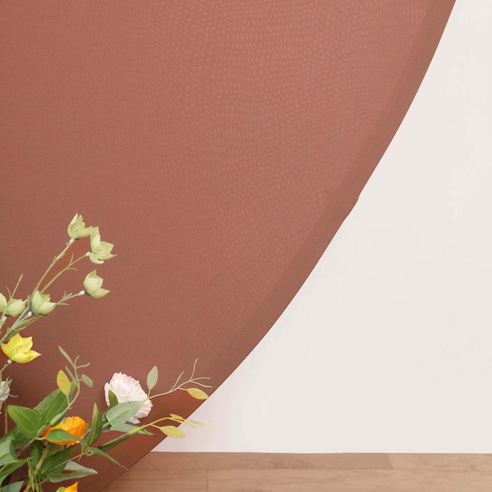 7.5ft Terracotta (Rust) Round Spandex Party Backdrop Stand Cover - Ideal for Events