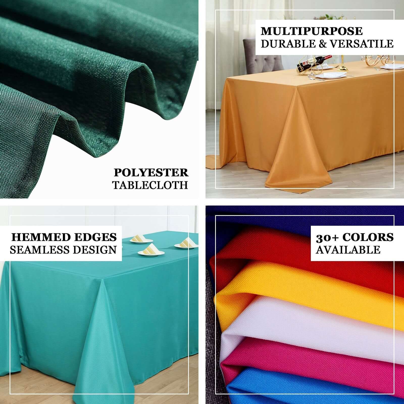 Exclusive Seamless Wrinkle-Resistant Taupe Polyester Tablecloth 90x156