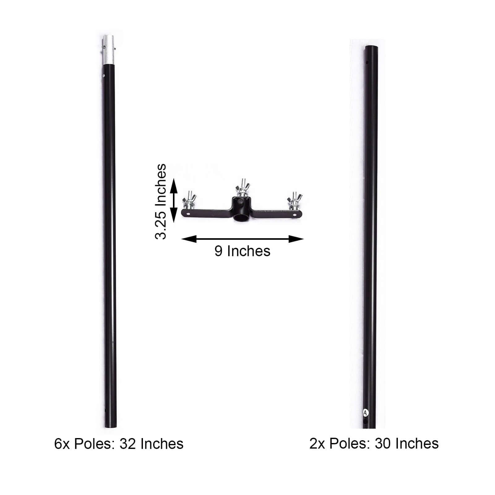 10ft DIY Adjustable Triple Crossbar Kit with Mounting Brackets for Backdrop Stands - Ideal for Studio Use