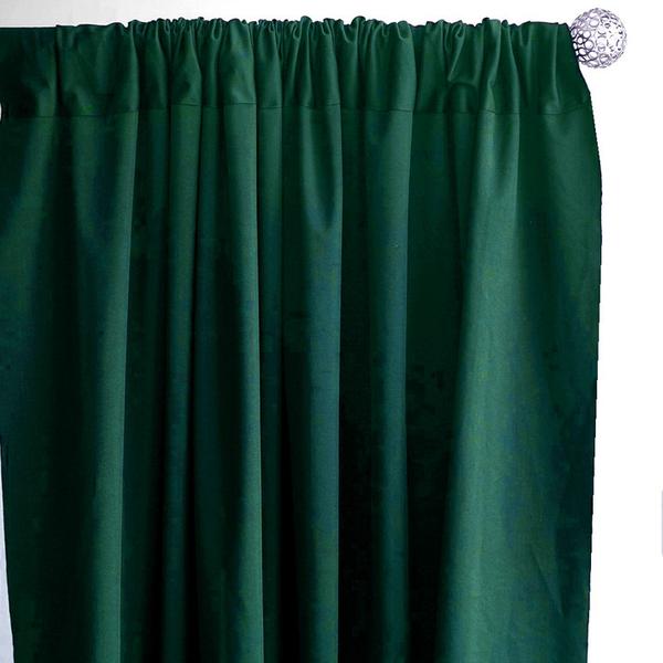 2-Pack Hunter Emerald Green Scuba Polyester Event Curtains - 10ftx10ft, Durable, Flame Resistant & Wrinkle Free!