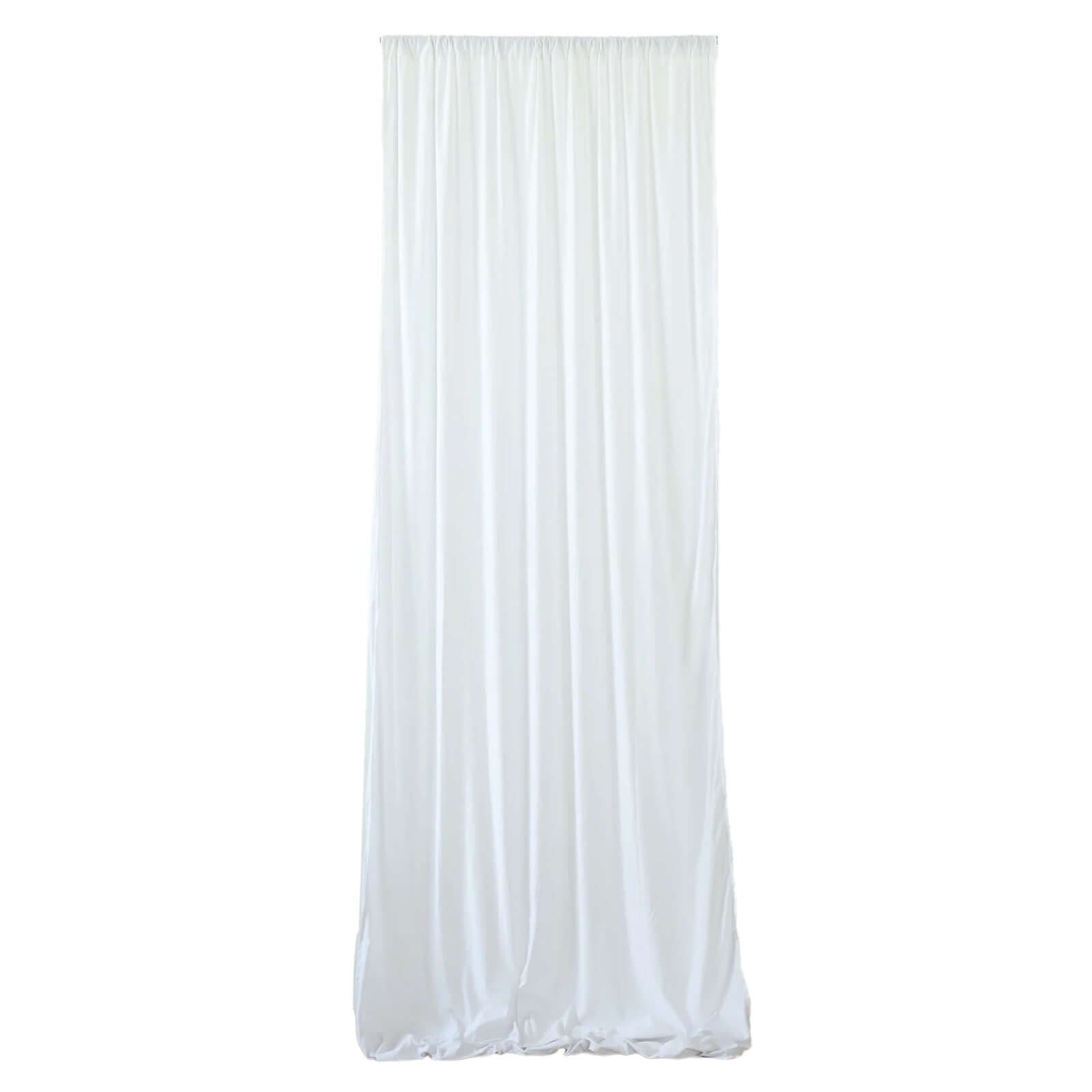 Fire-Retardant Wrinkle-Free White Scuba Polyester Ceiling Drape - 5ft x 20ft (Commercial Grade)
