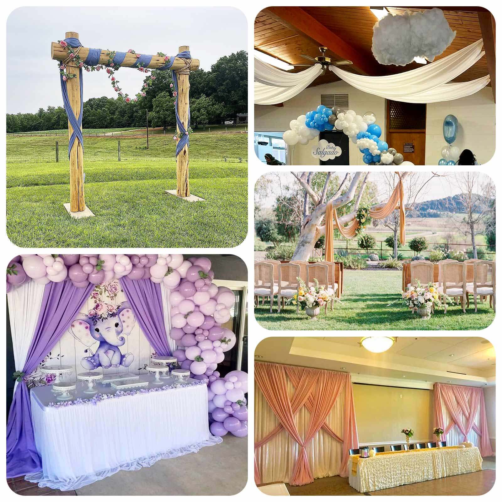 Wrinkle-Free Gold Spandex 4-Way Stretch Event Drapes with Rod Pockets - 5ft x 12ft