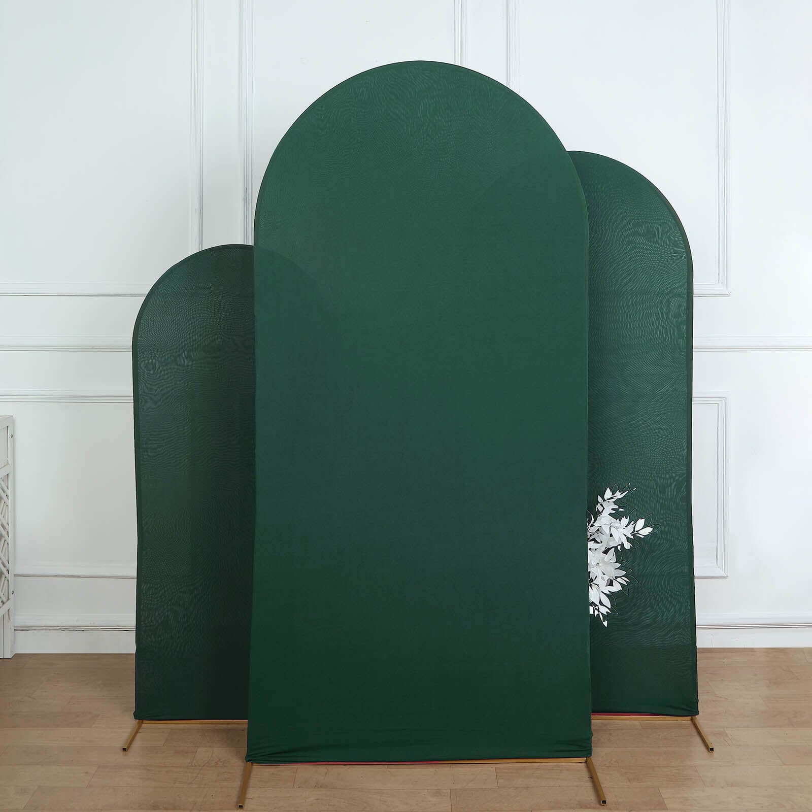 7ft Matte Hunter Emerald Green Spandex Fitted Backdrop Stand Cover for Round Top Wedding Arch - Ideal Decor
