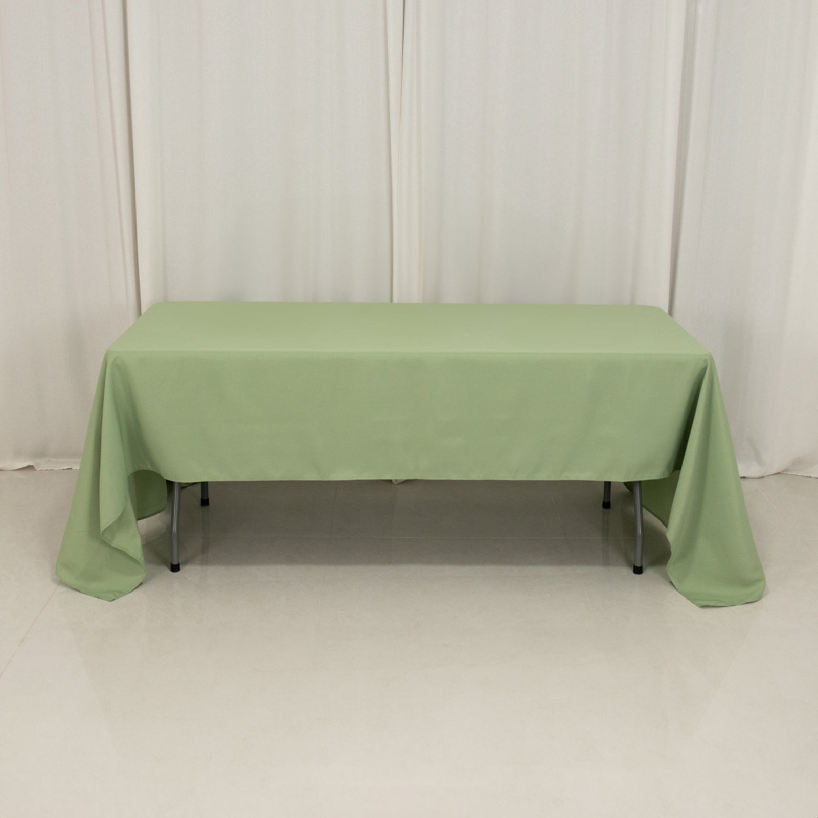 Hot! Sage Green 60x126 Polyester Rectangle Tablecloth - 220GSM Stain-Resistant