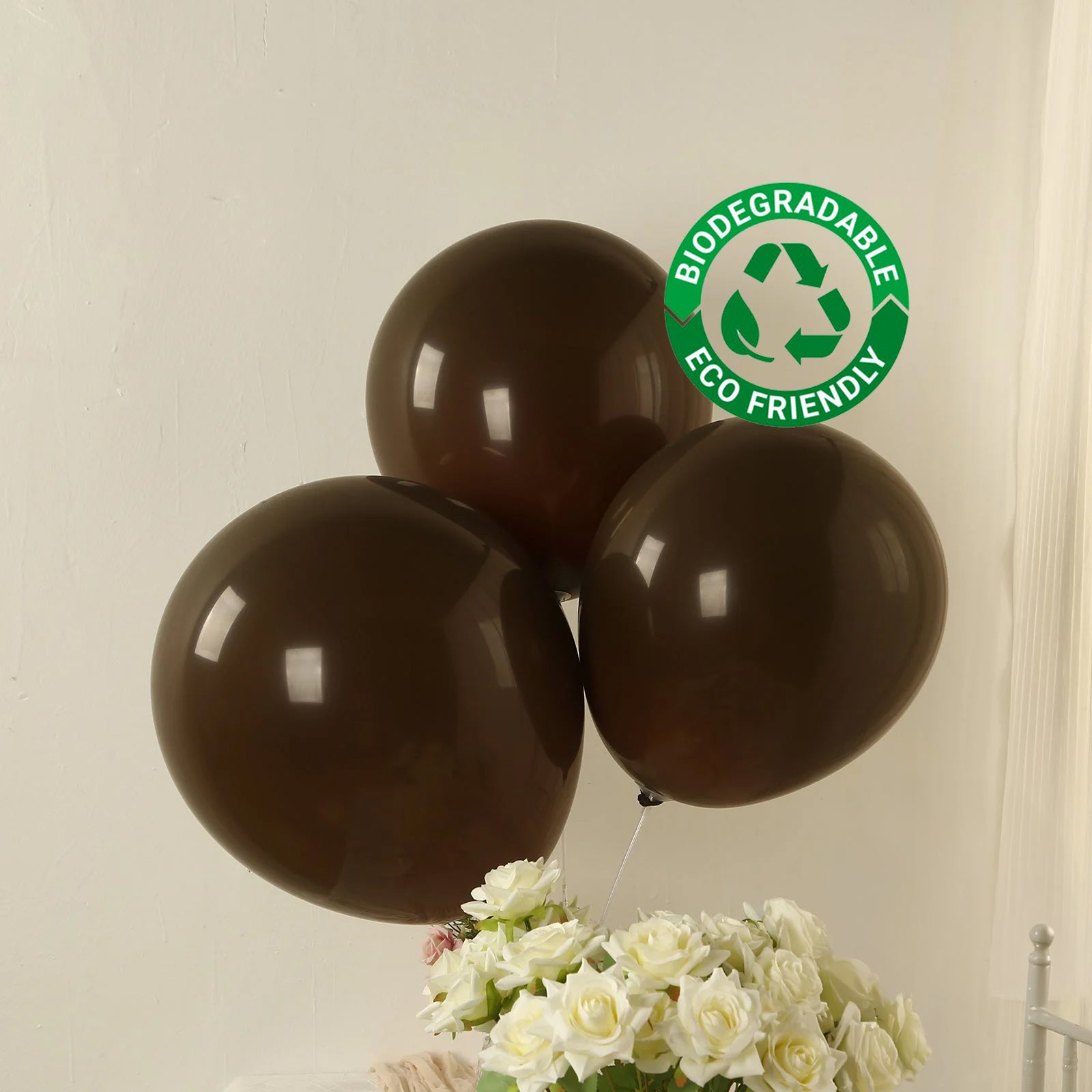 10-Pack of 18-Inch Round Cinnamon Brown Biodegradable Matte Pastel Party Balloons