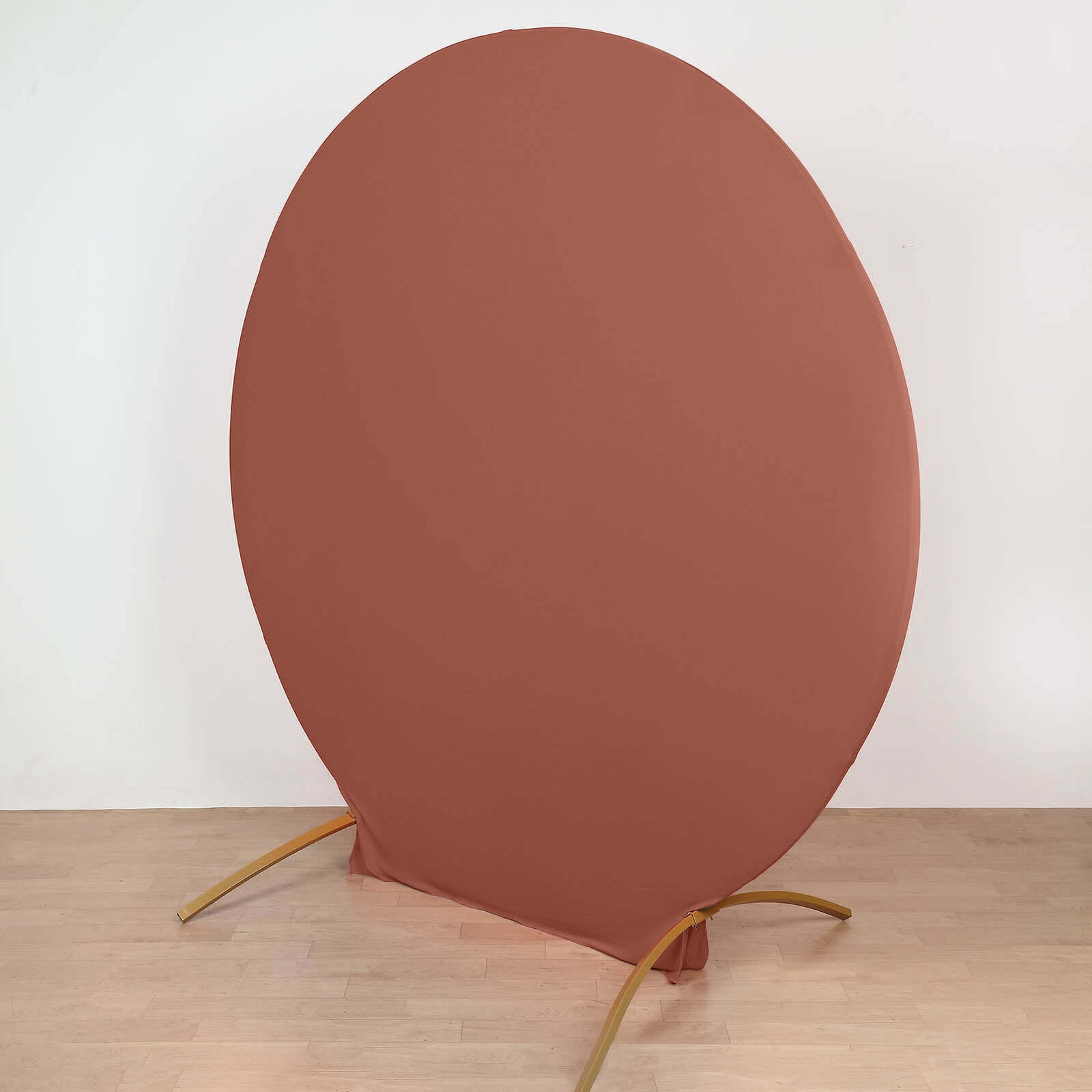 7.5ft Terracotta (Rust) Round Spandex Party Backdrop Stand Cover - Ideal for Events