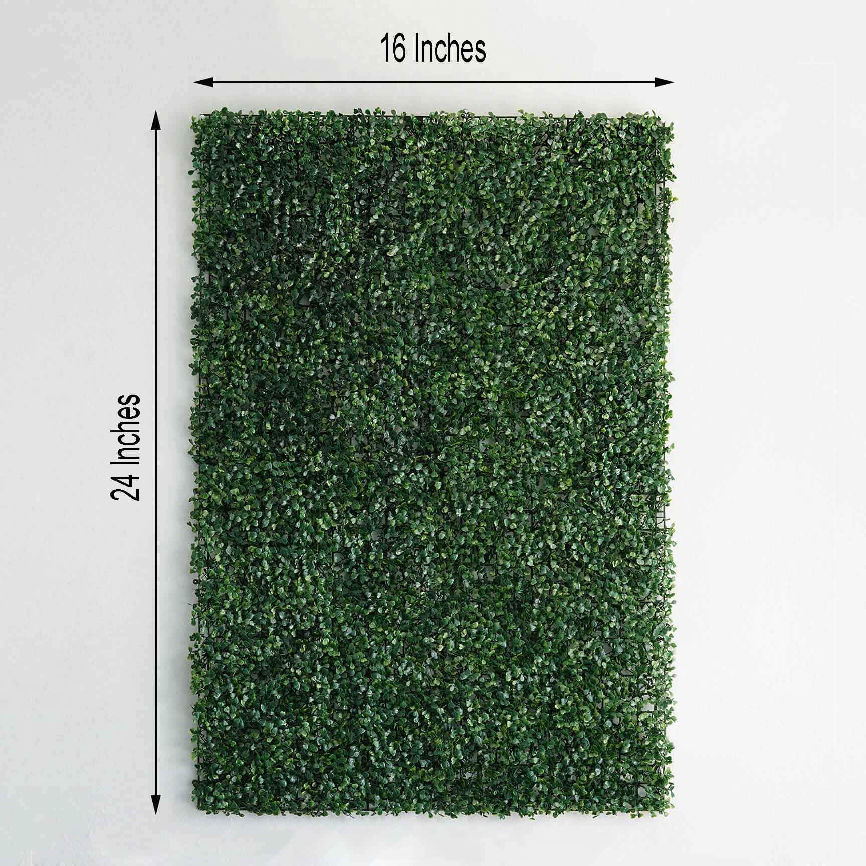 11 Sq ft. Dark Green Artificial Boxwood Hedge Garden Wall Backdrop Mat - Set of 4 Panels