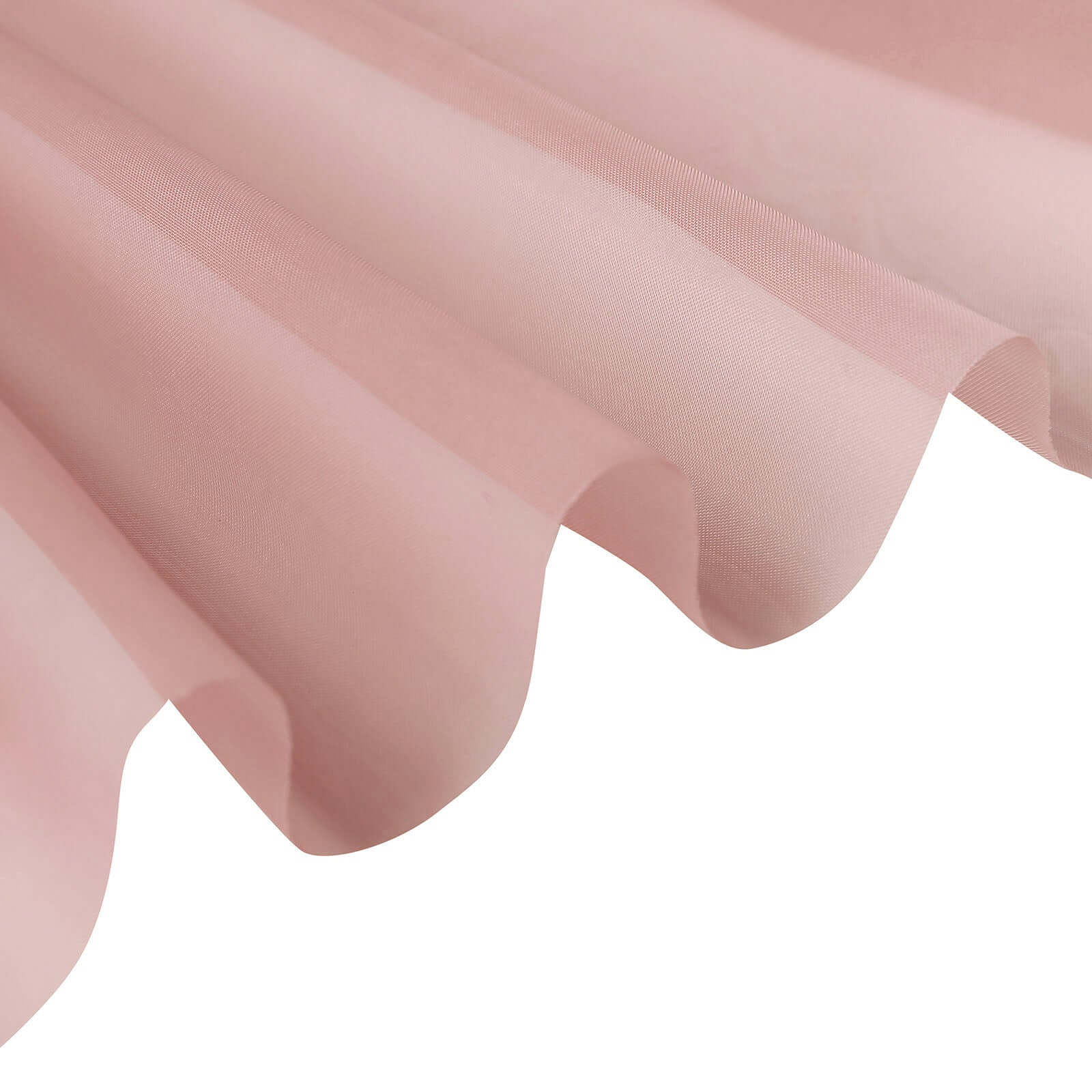 5ft x 32ft High - Quality Dusty Rose Chiffon Flame - Resistant Curtain Panel with Rod Pocket