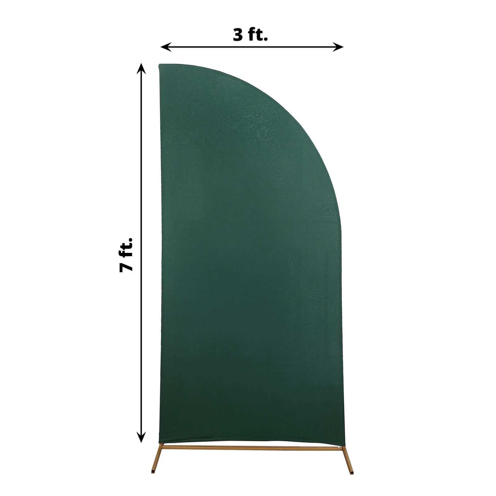 Custom Fitted 7ft Matte Hunter Emerald Green Spandex Half Moon Chiara Wedding Arch Backdrop Cover