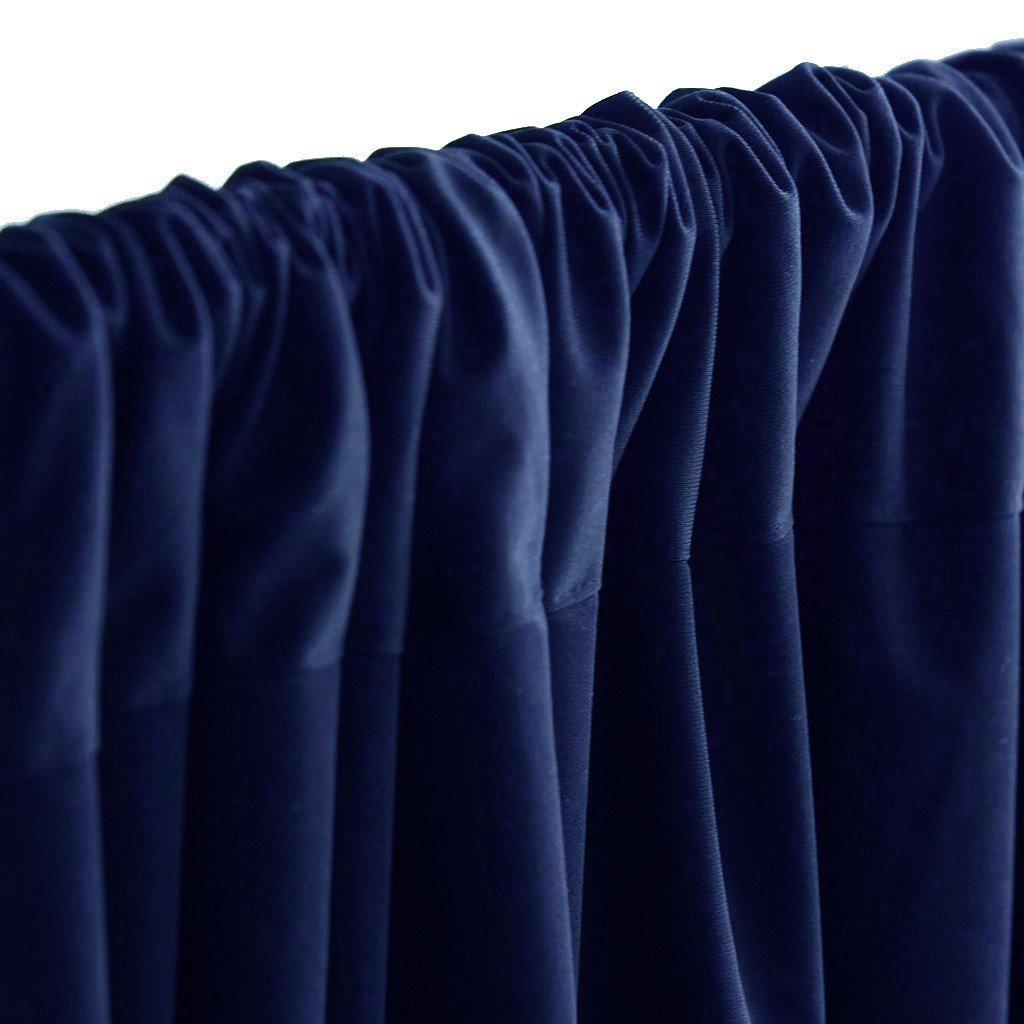 Hot Deal! 2 Pack Navy Blue 10ftx10ft Scuba Polyester Wrinkle-Free Flame Resistant Event Curtains with Rod Pockets